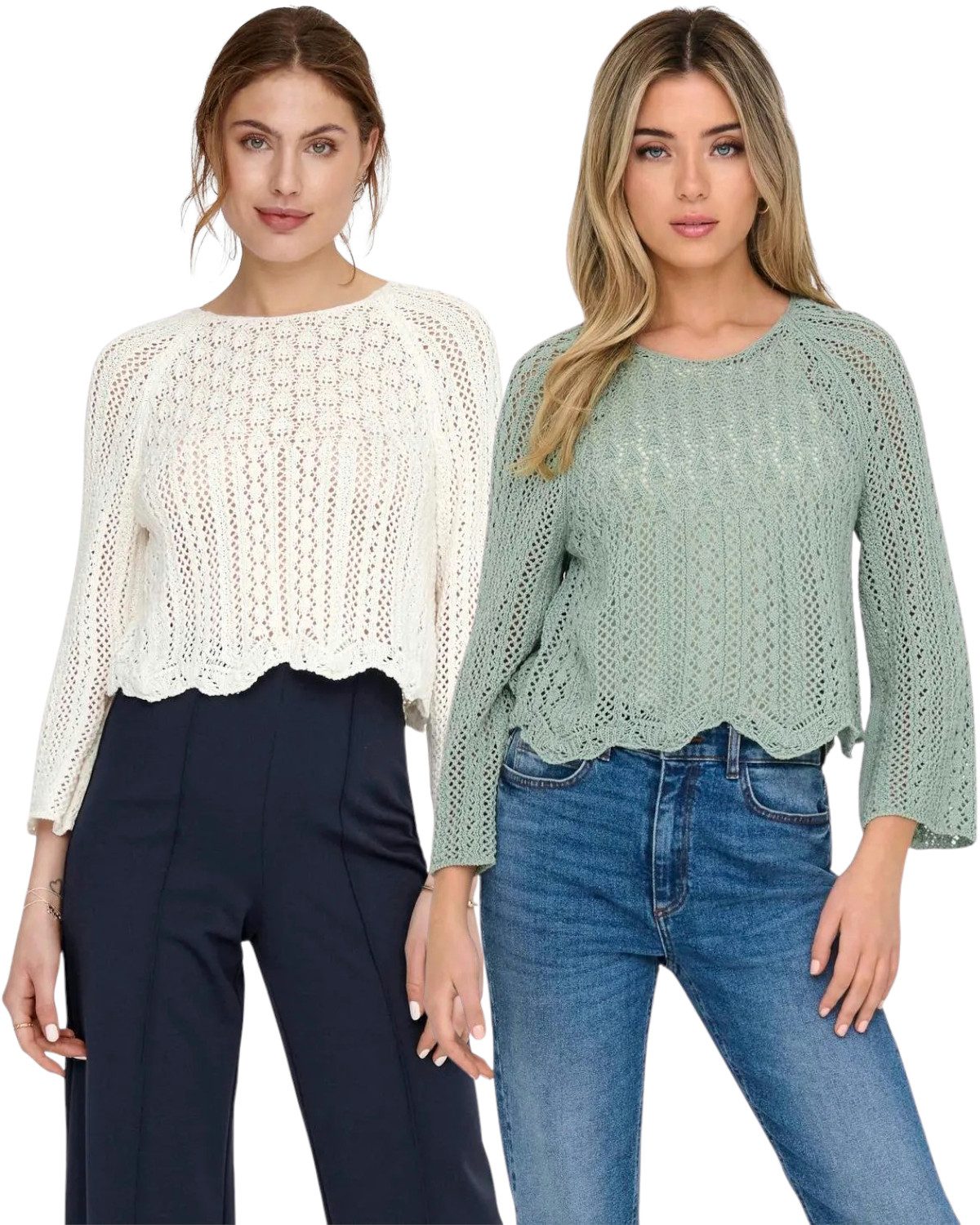 ONLY 3/4 Arm-Pullover Strick Oberteil im günstig online kaufen