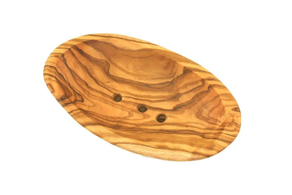 Olivenholz-erleben Seifenschale oval, aus Olivenholz, in 2 Größen verfügbar, Breite: 12 cm, aus Olivenholz, 1-St., Natürlich schön – ein Blickfang mit mediterranem Charakter