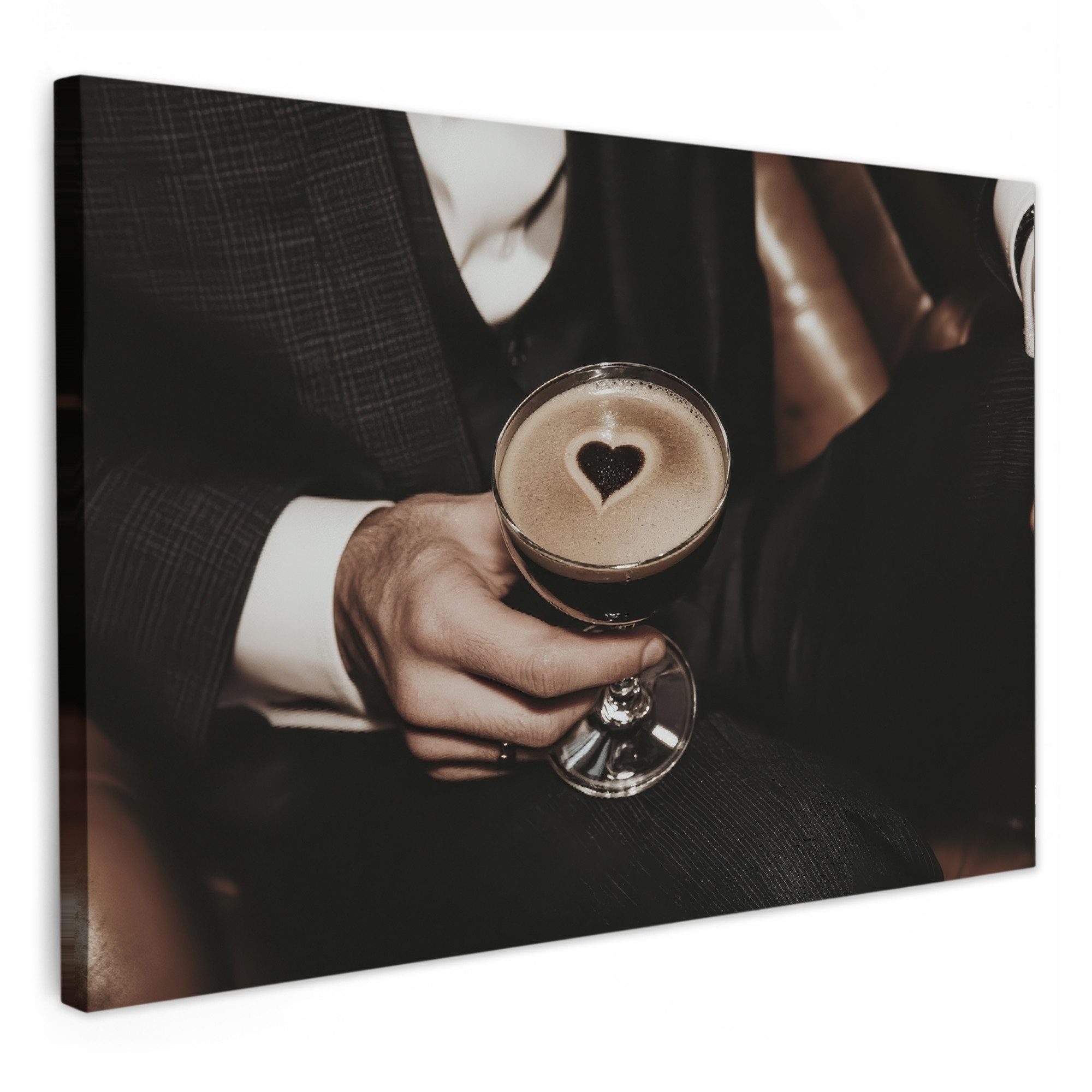 OneMillionCanvasses® Leinwandbild Herz - Cocktail - günstig online kaufen
