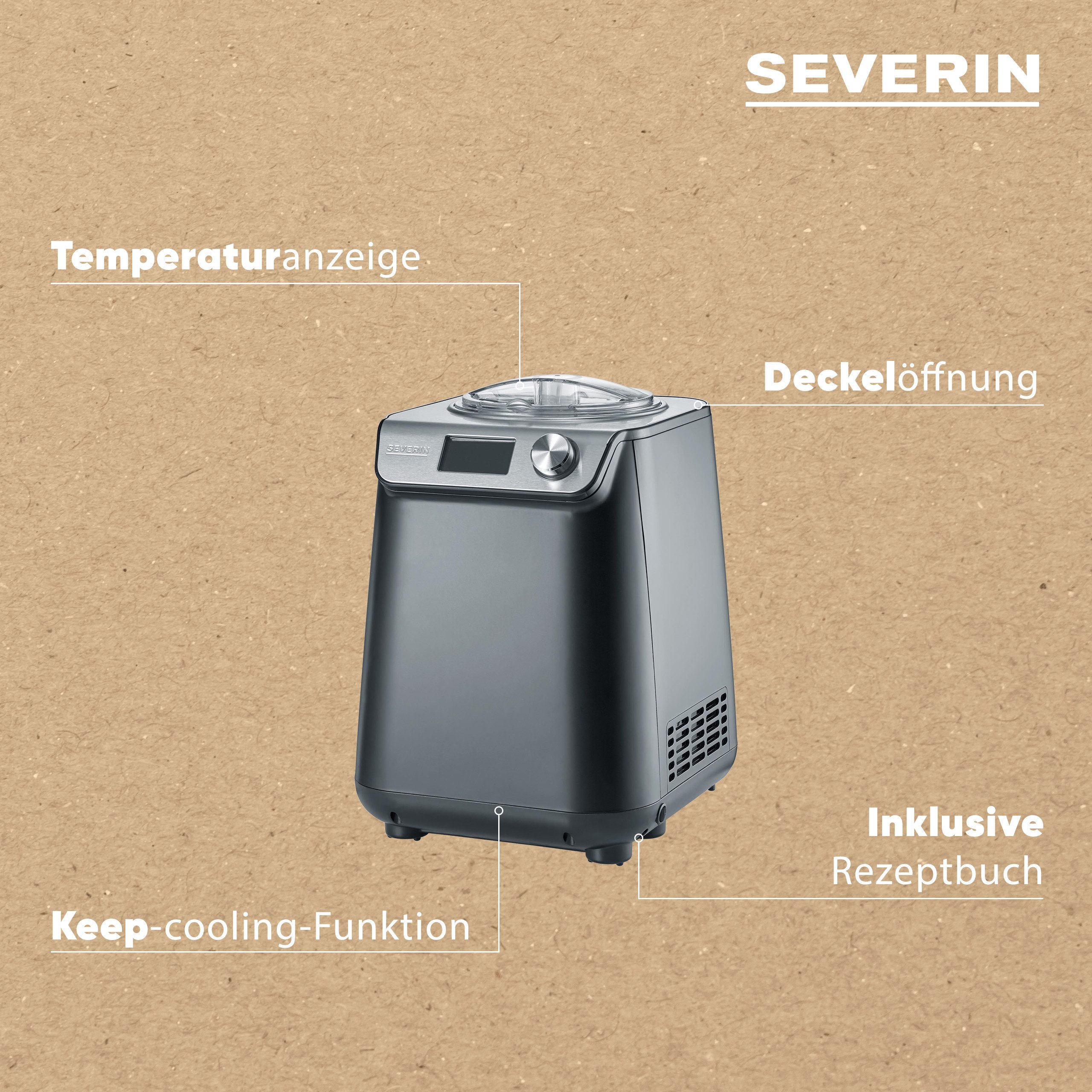 Severin Eismaschine EZ 7407, 1,2 l, 135 W, inkl. automatischer keep-cooling-Funktion