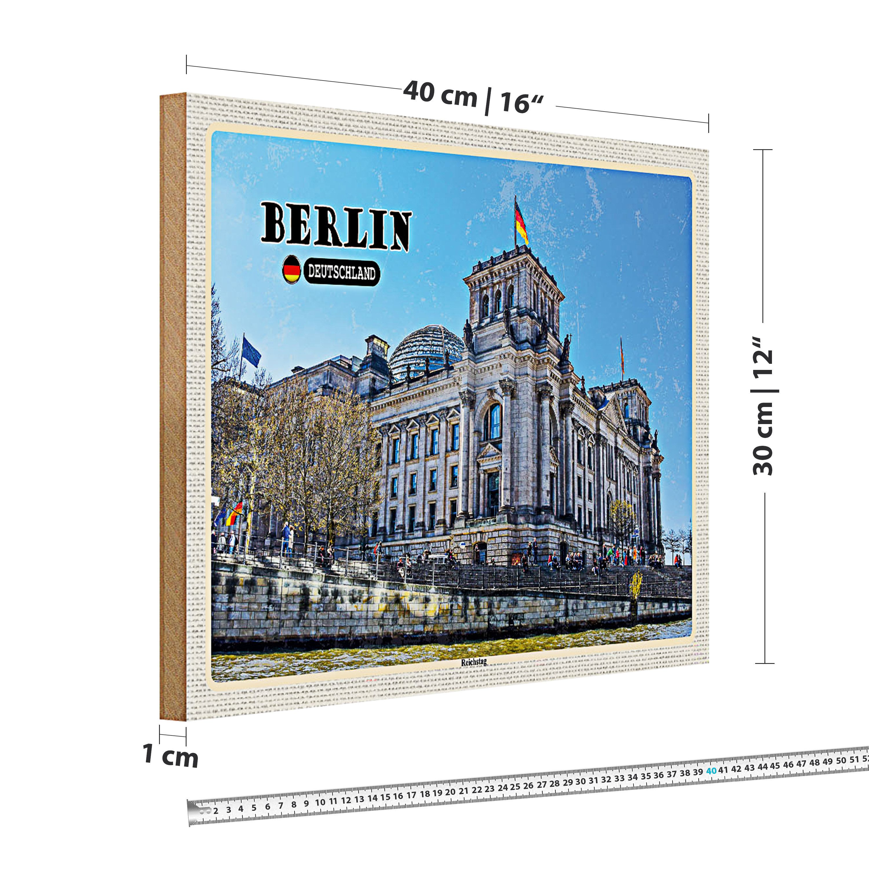Roomando Holzbild Städte Berlin Reichstag Politik Architektur 40x30cm
