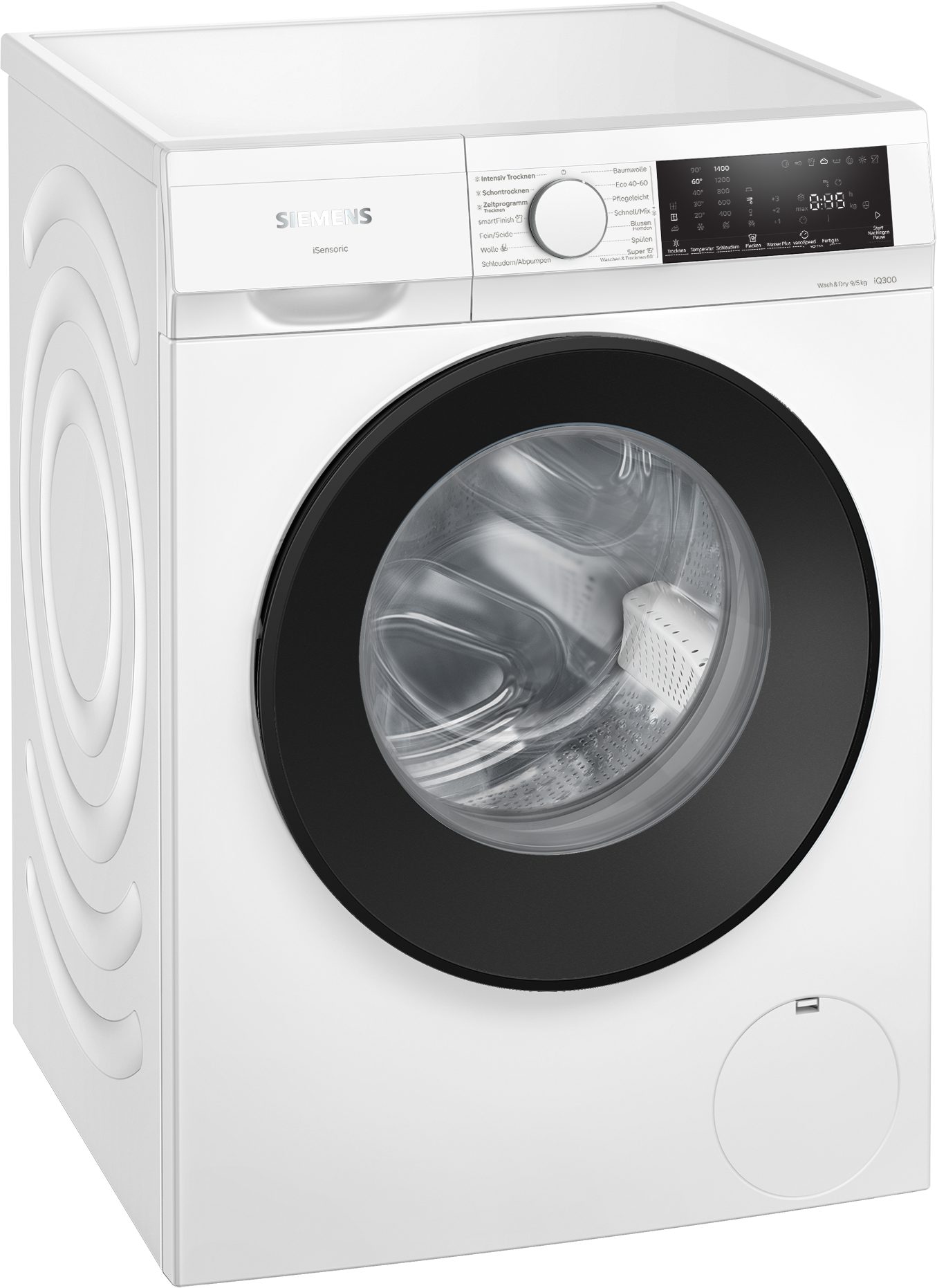 SIEMENS Waschtrockner iQ300 WN44A141, 9 kg, 5 kg, 1400 U/min, smartFinish: reduziert Knitterfalten um bis zu 50%, Antifleckensystem