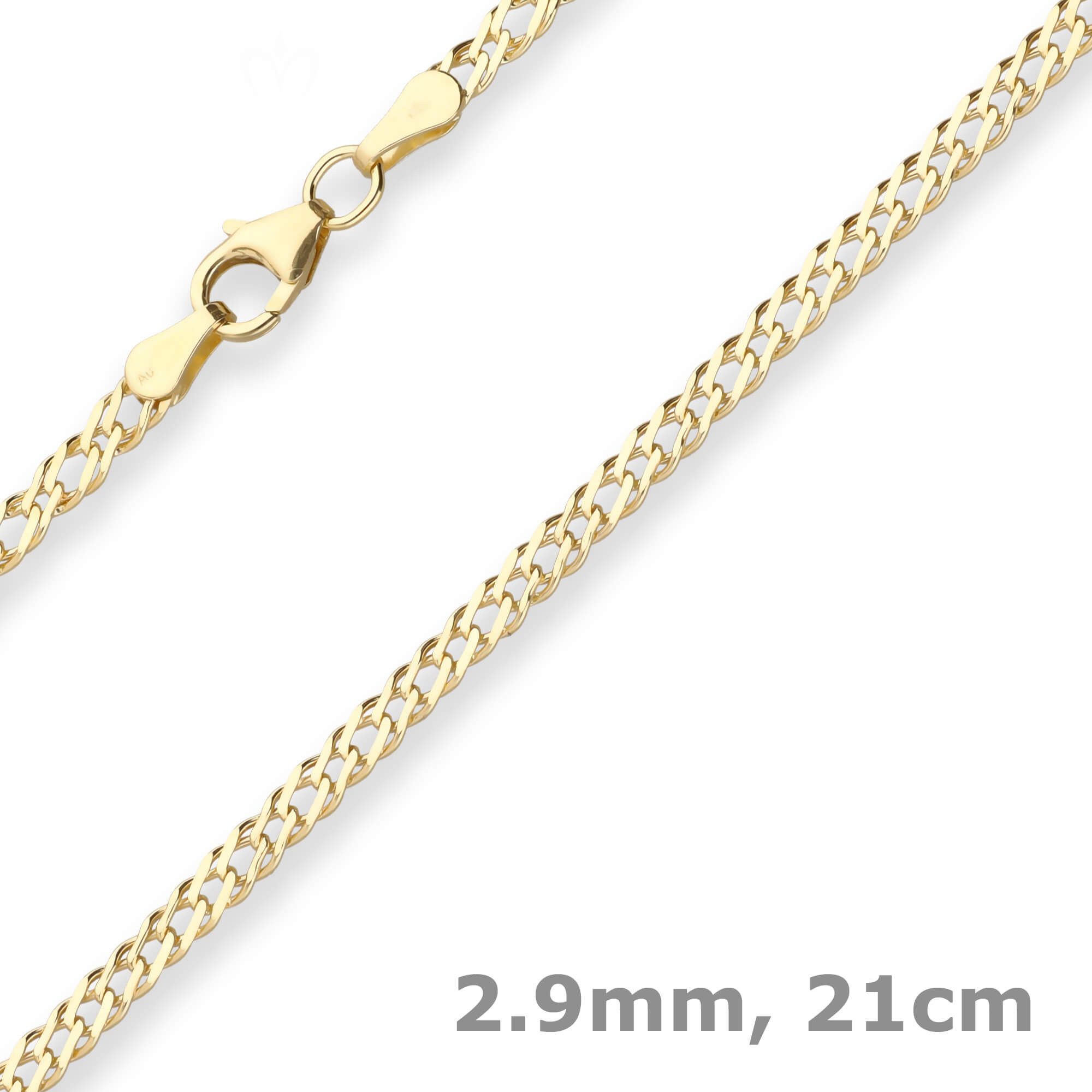 Schmuck Krone Goldarmband 2,9mm Armband Zwillingspanzerkette aus 333 Gelbgo günstig online kaufen