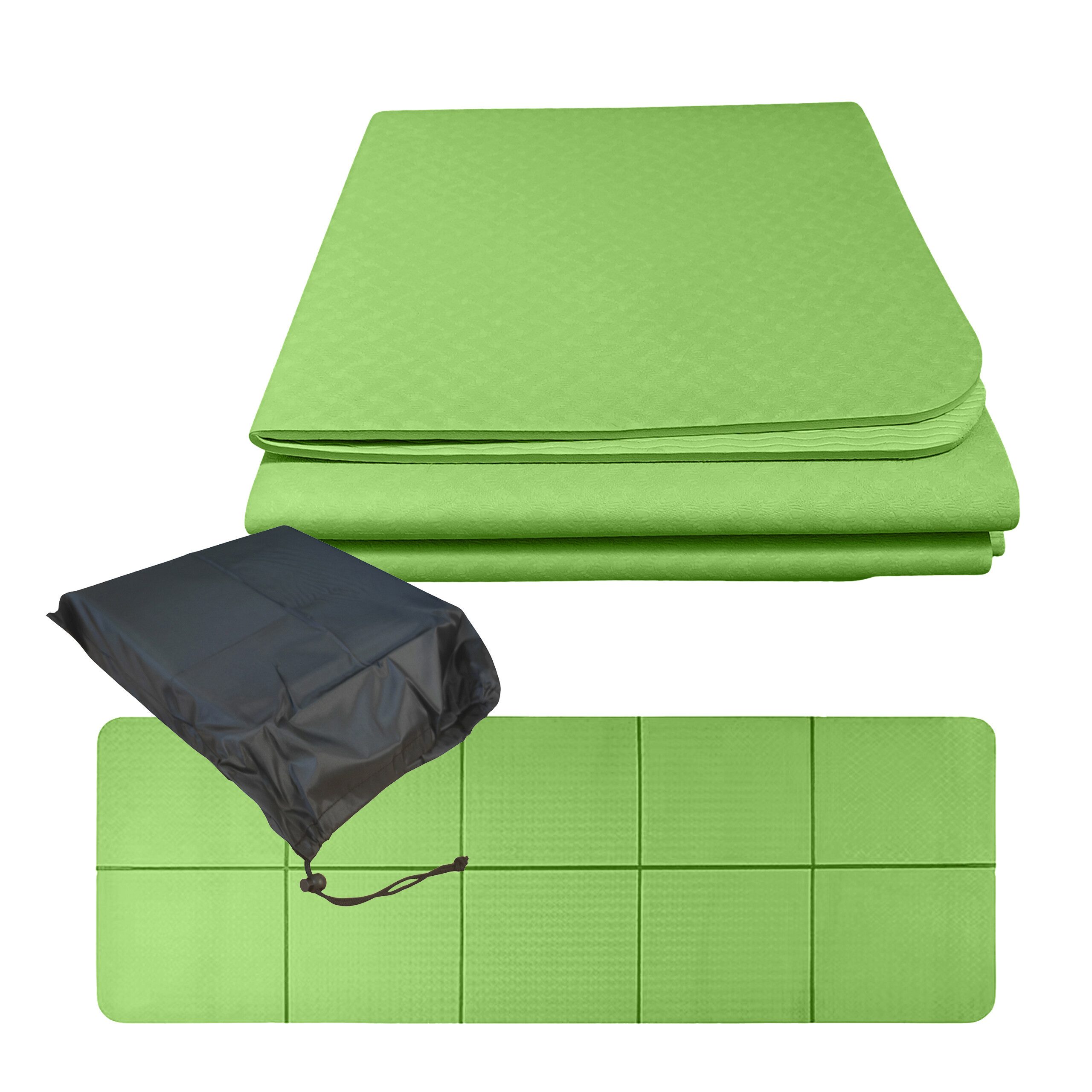 relaxdays Yogamatte Faltbare Yogamatte 6 mm (2-St), grün