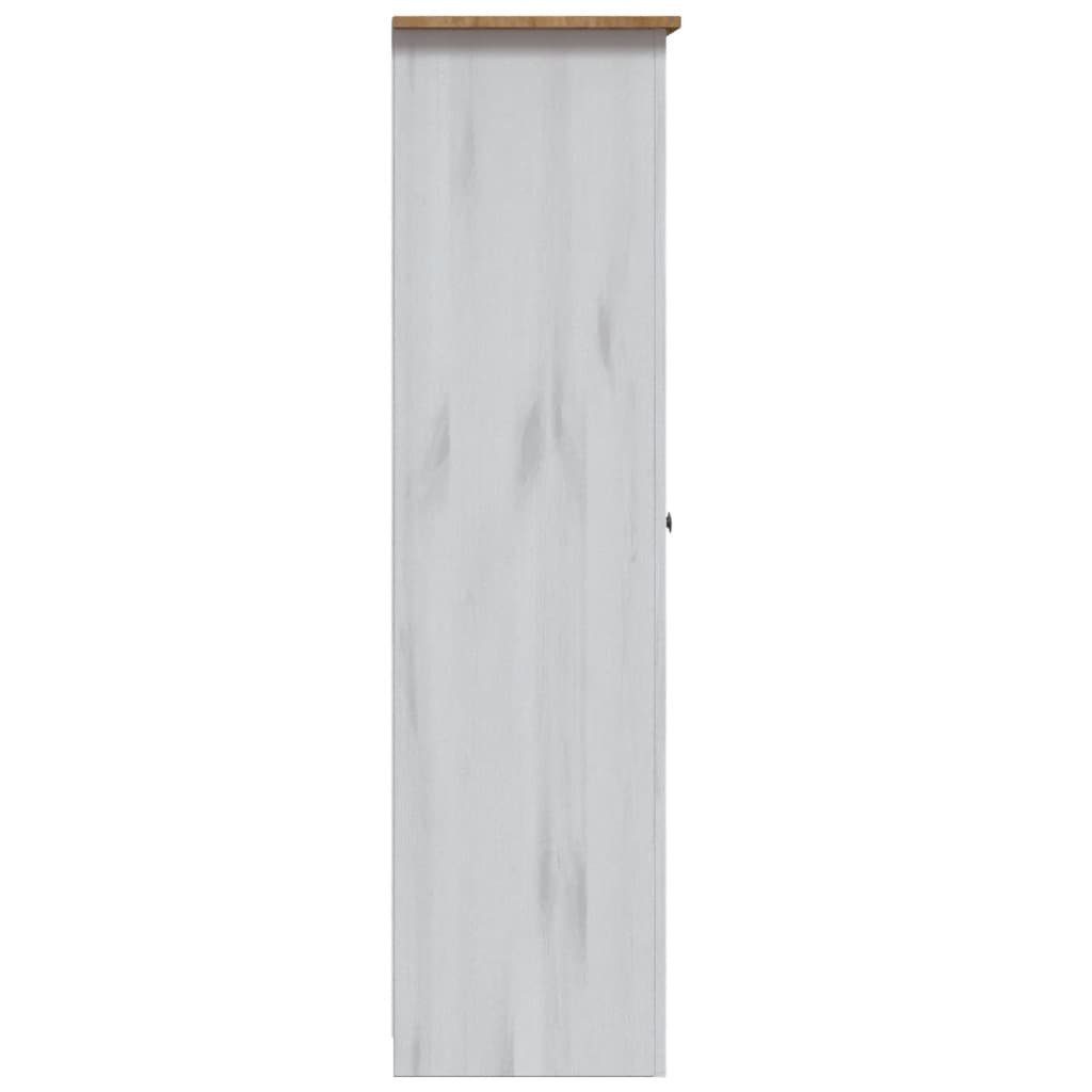 furnicato Kleiderschrank cm Kiefer Panama Weiß (1-St) 118×50×171,5 3-Türig Serie