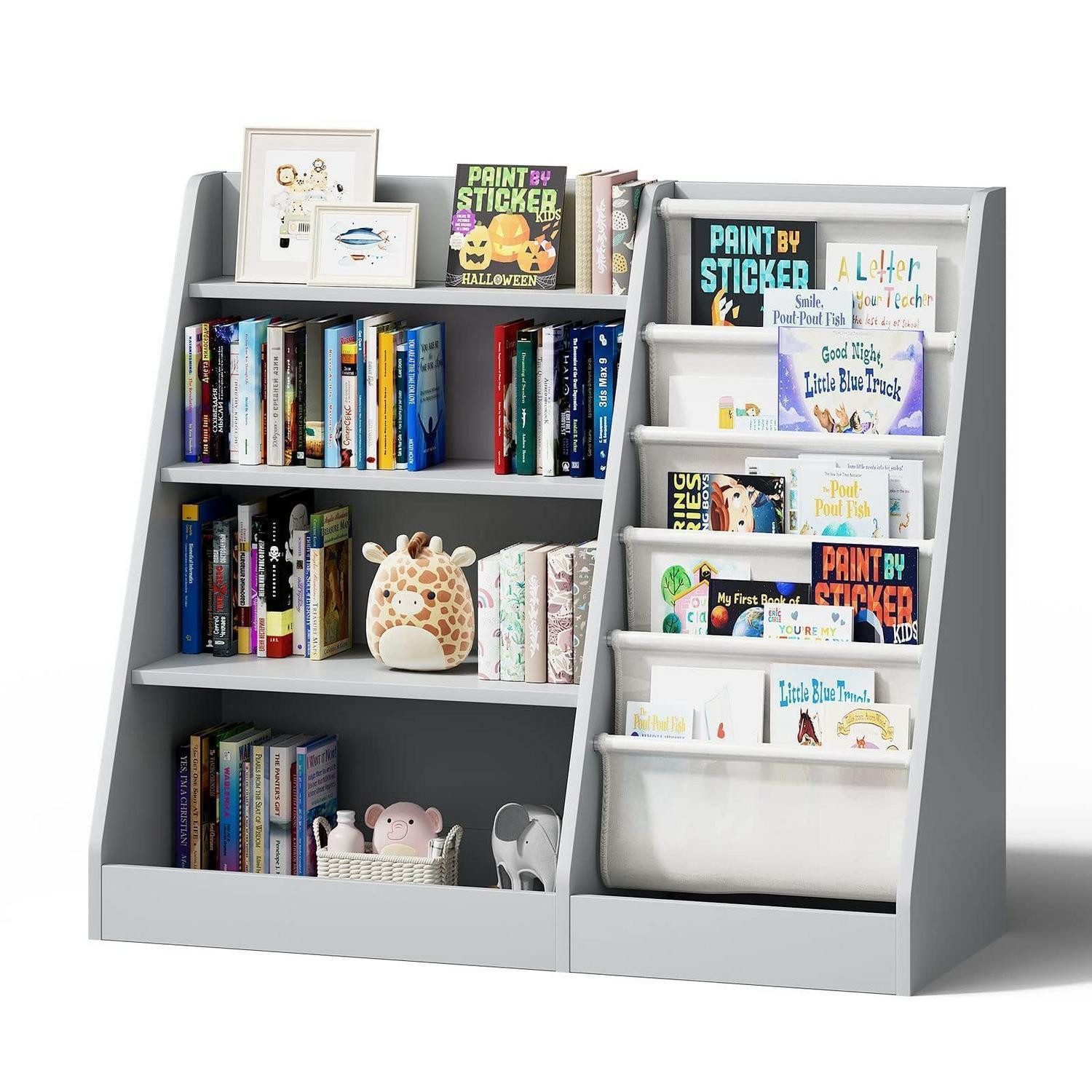 LuxusKollektion Regalkorb Kinderregal Bücherregal Grau (1 St)