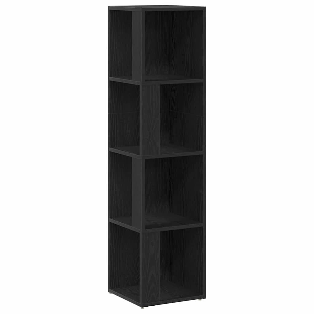 vidaXL Eckregale Schwarz Eichen-Optik 33 x 33 x 132 cm Holzwerkstoff, 1-tlg.