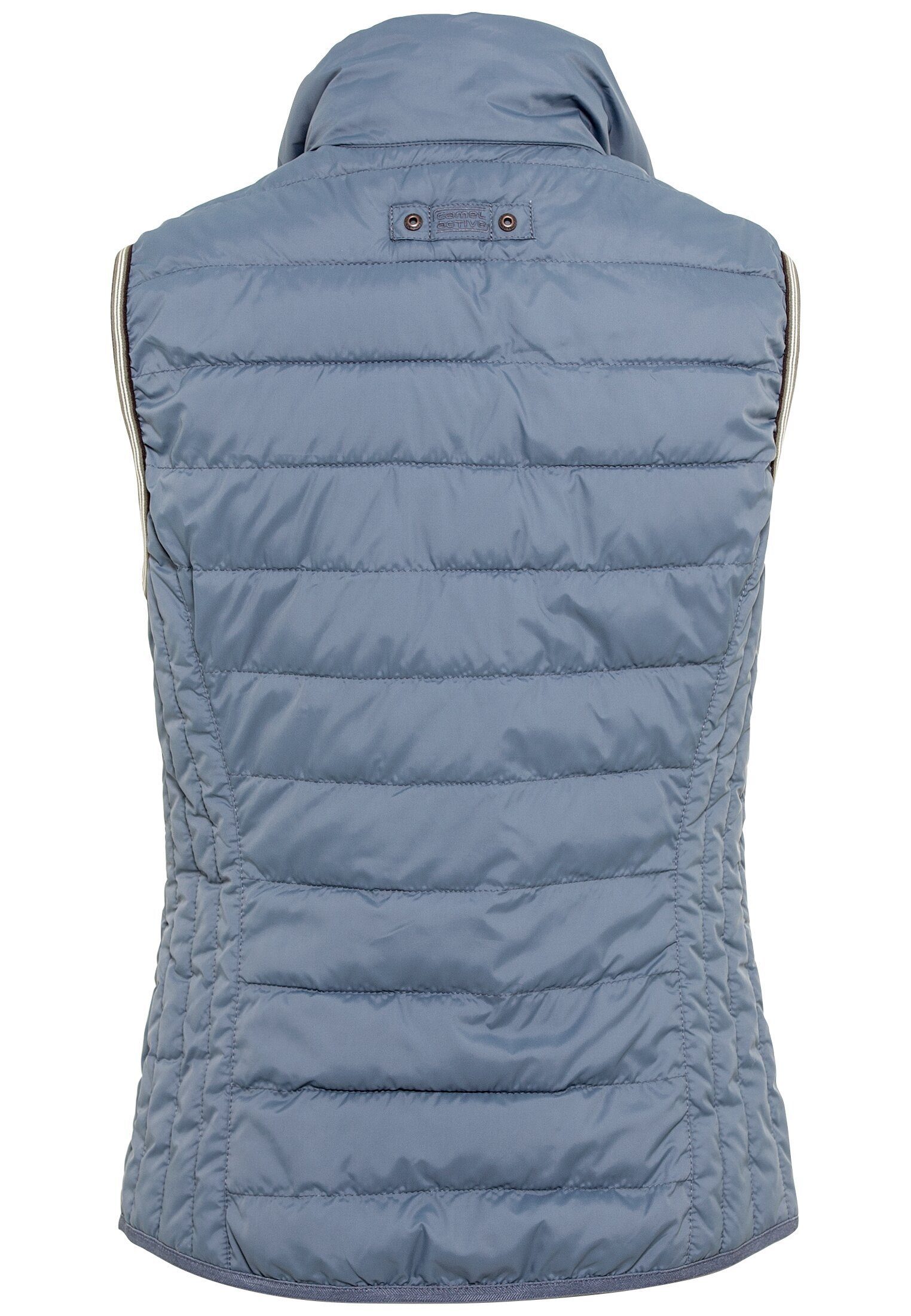 Blau-Grau aus mit Polyester camel recyceltem Steppweste Stehkragen active