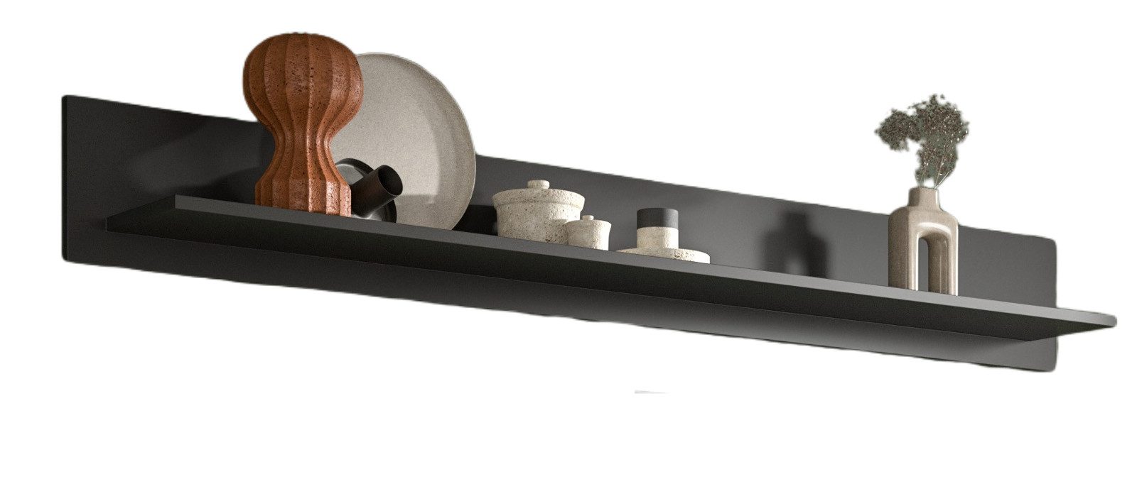 Inn.Furn Wandregal Madea, Wandboard in mattem Grau, Melaminbeschichtet