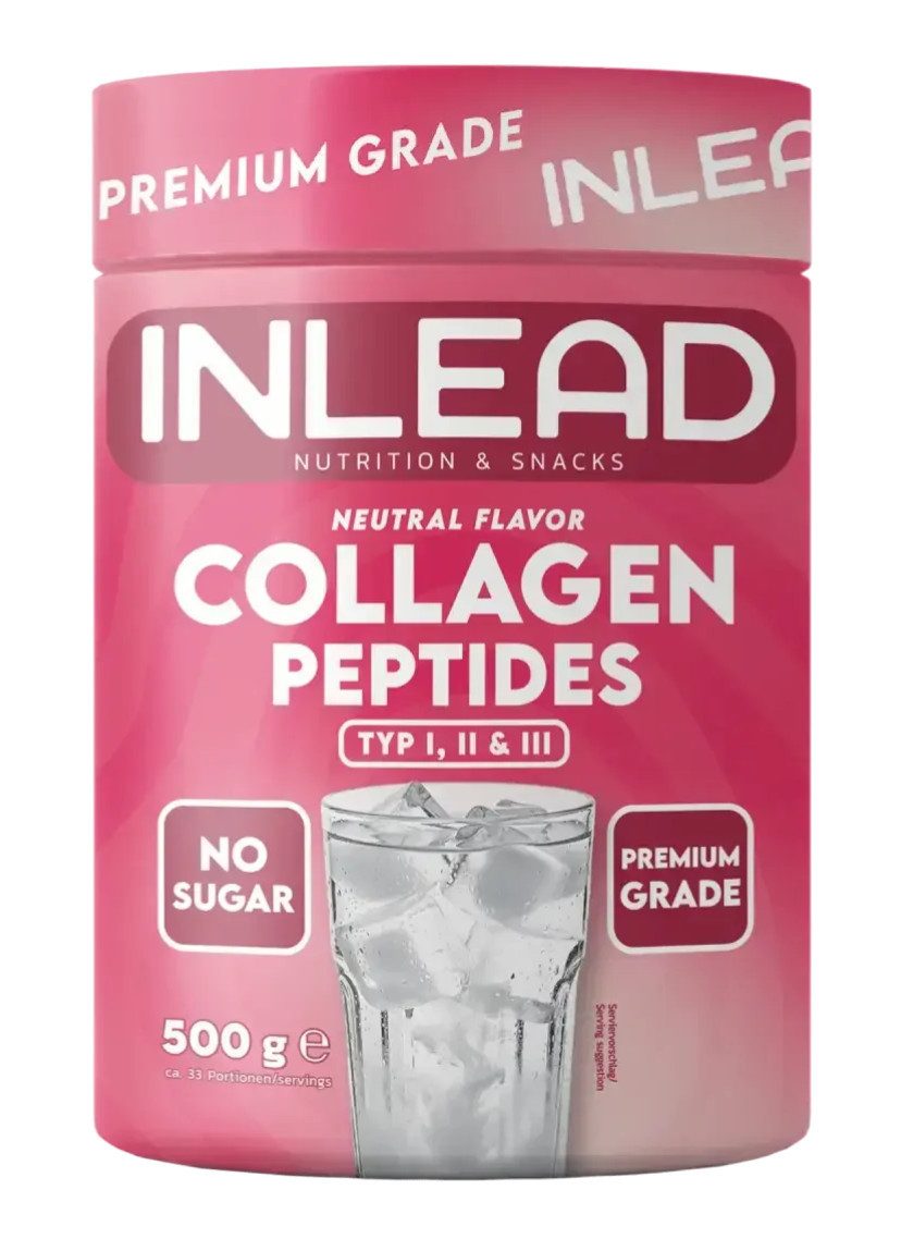 Inlead Nutrition GmbH & Co. KG INLEAD Collagen Peptides Typ I, II & III 500g Kollagen Pulver, 1 er Packung à 500 g, 100 % Kollagenhydrolysat (Rind) – pur, ohne Zusätze