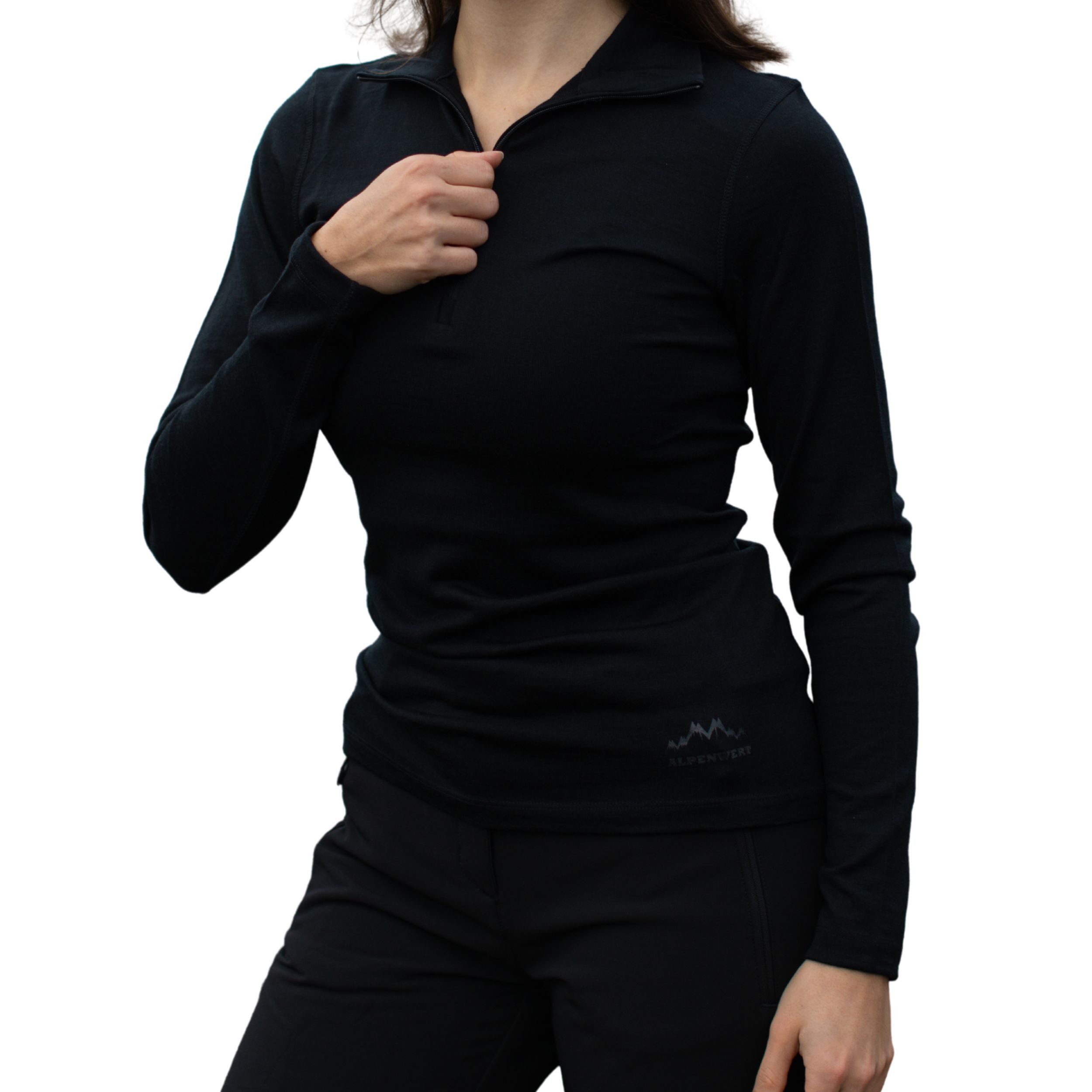 Alpenwert Funktionsshirt Damen Zip-Pullover aus 100% Merinowolle – atmungsa günstig online kaufen