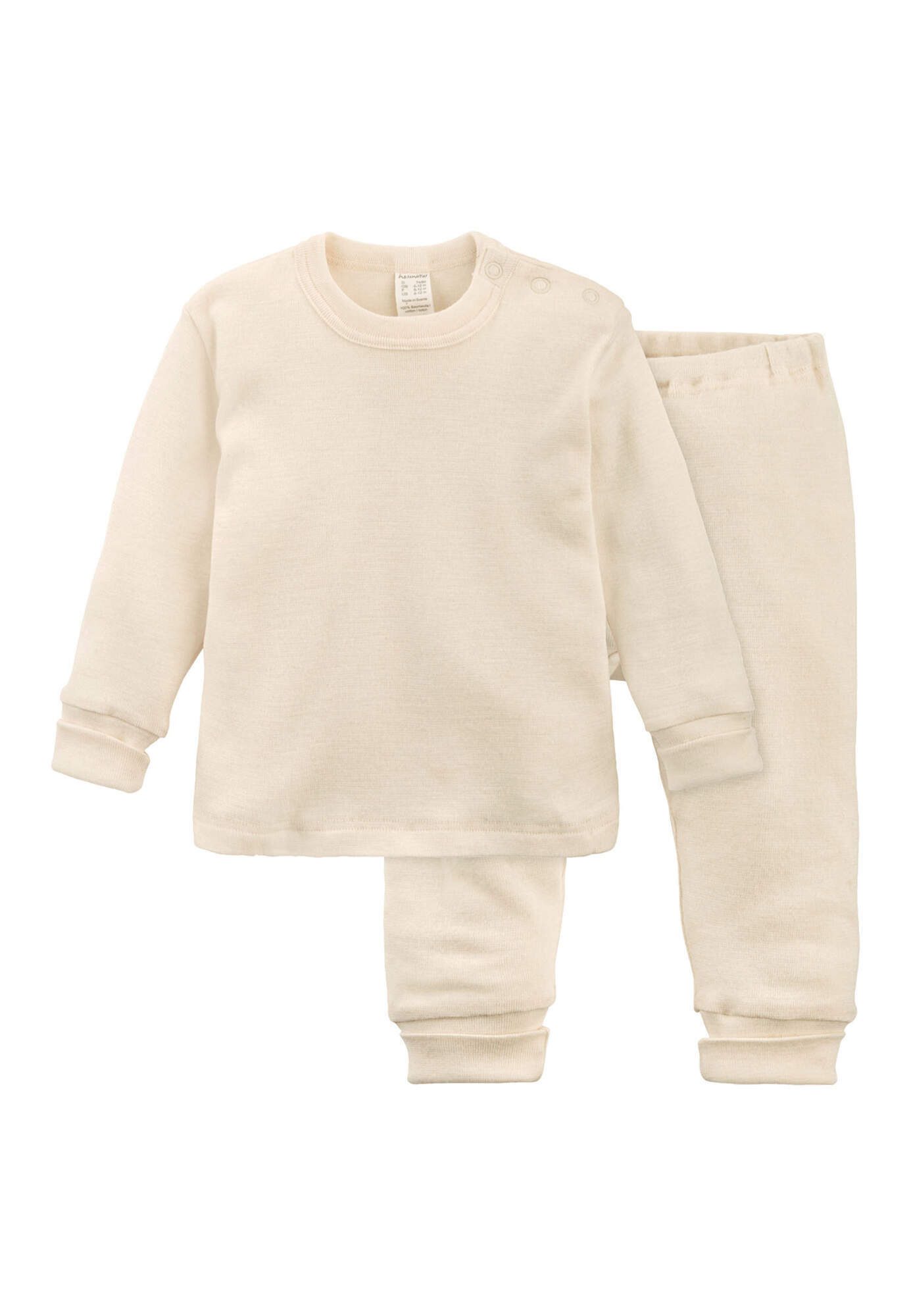 Hessnatur Pyjama aus Bio-Baumwolle mit Merinowolle und Seide (2 tlg)