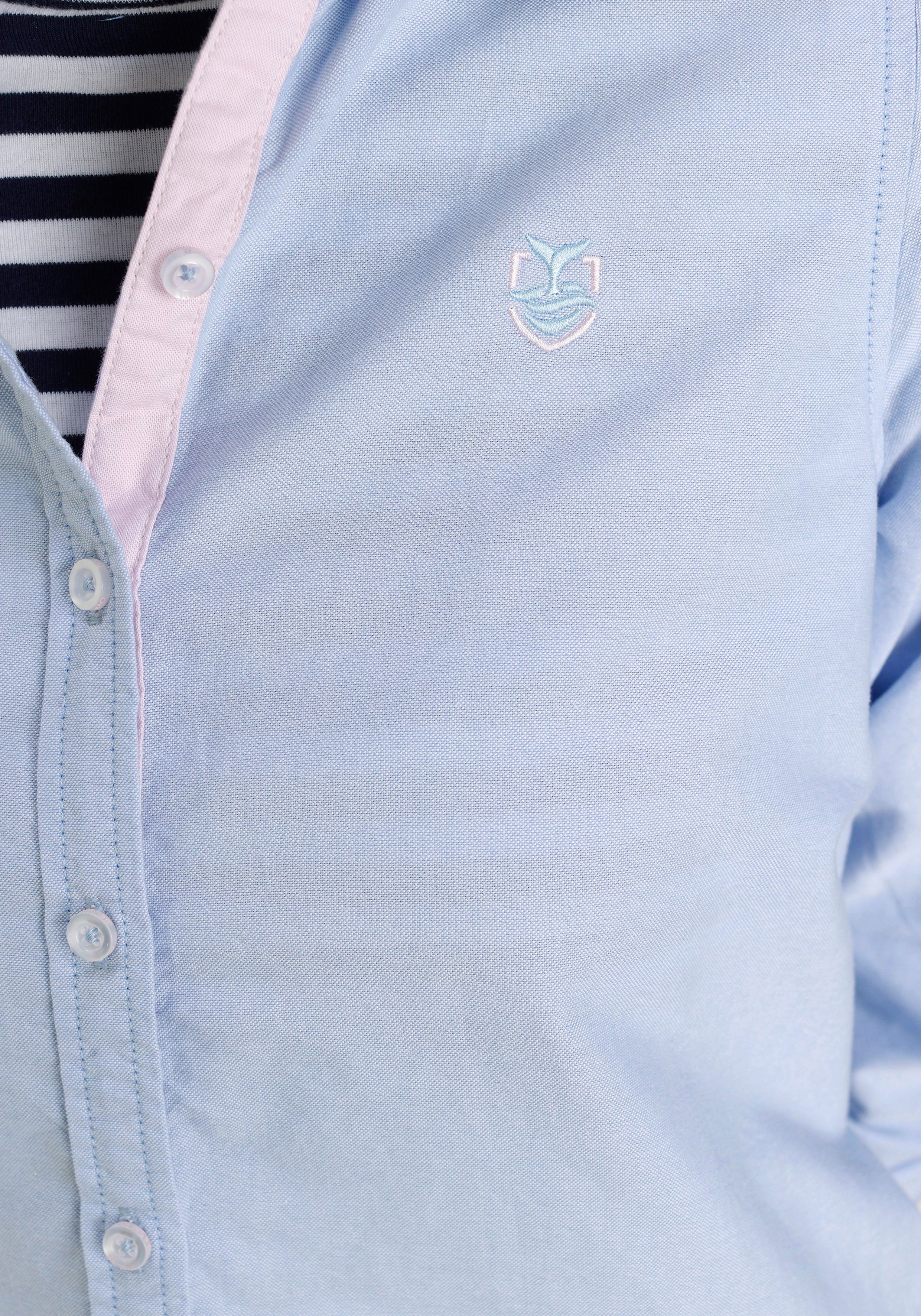 DELMAO Hemdbluse mit kleinen kontrastfarbenen - NEUE Details MARKE