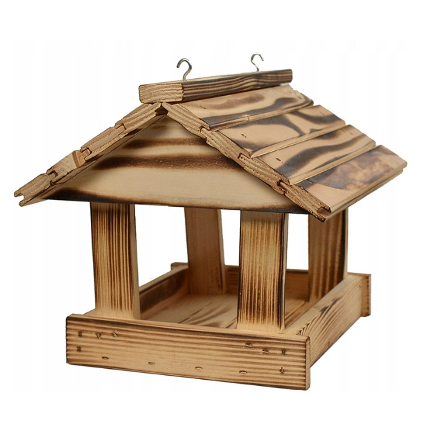WOODOK Vogelhaus, Fichtenholz, gebrannt, starke Haken