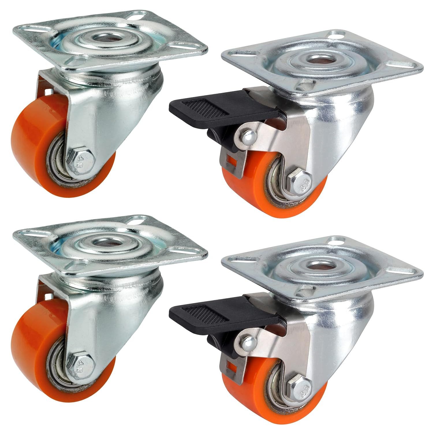 Dörner + Helmer Schwerlastrolle, Mini-Schwerlastrollen-Set 4 Stück Schwerlast Transportrollen 300 kg Tr