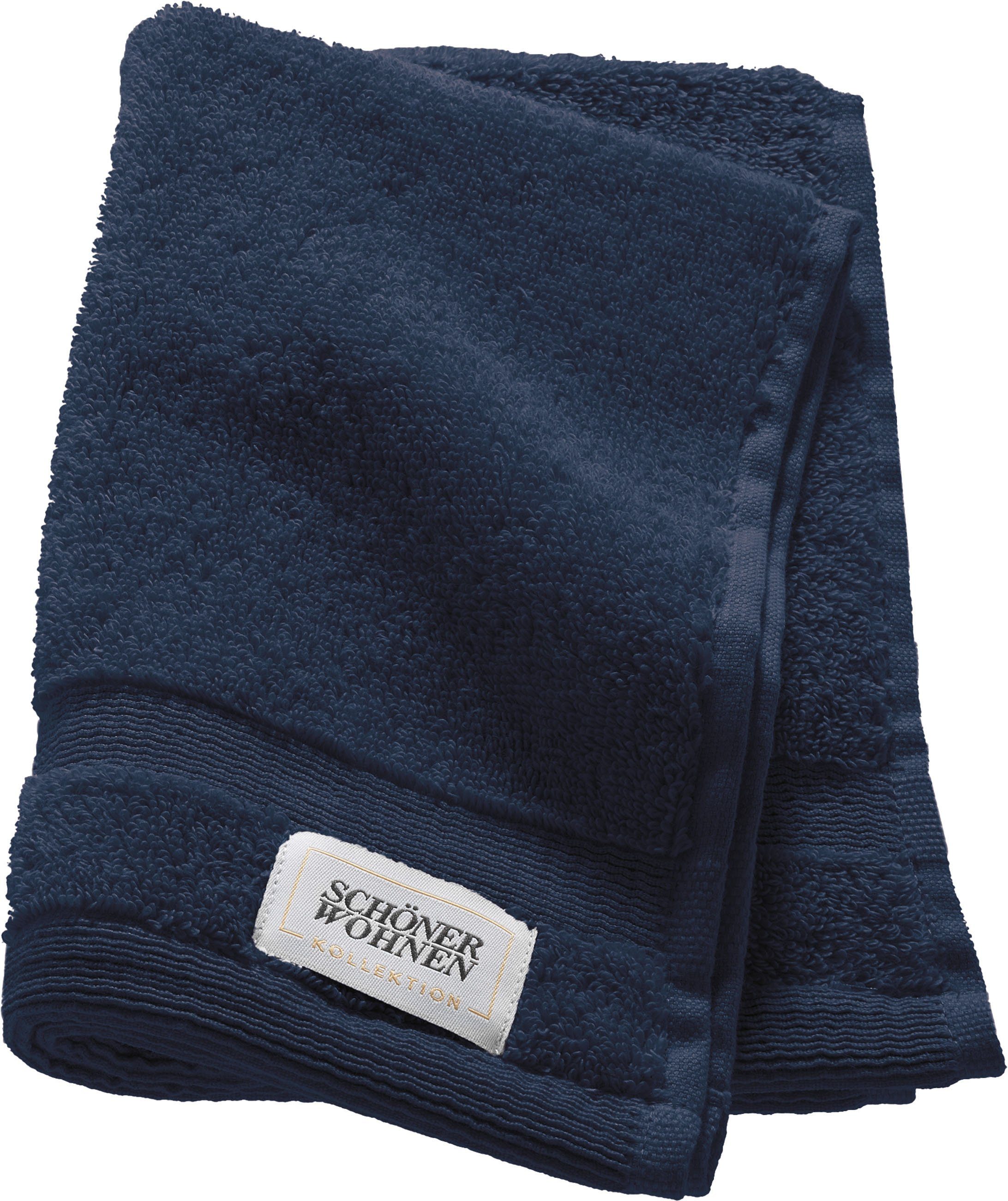 SCHÖNER WOHNEN-Kollektion Gästehandtuch trocknende Frottier Airtouch-Qualität schnell Cuddly, (3-St), marine