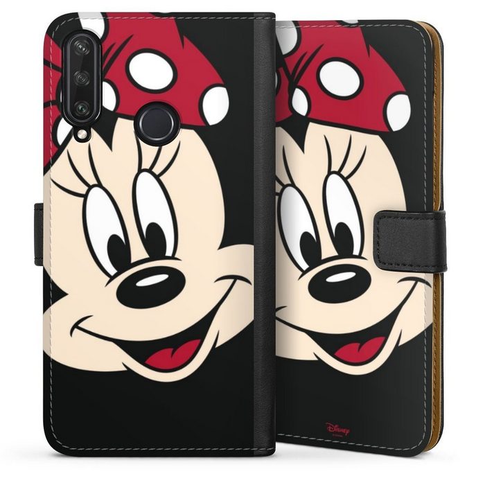 DeinDesign Handyhülle Minnie Mouse Disney Offizielles Lizenzprodukt Minnie All Over Huawei Y6p Hülle Handy Flip Case Wallet Cover Handytasche Leder