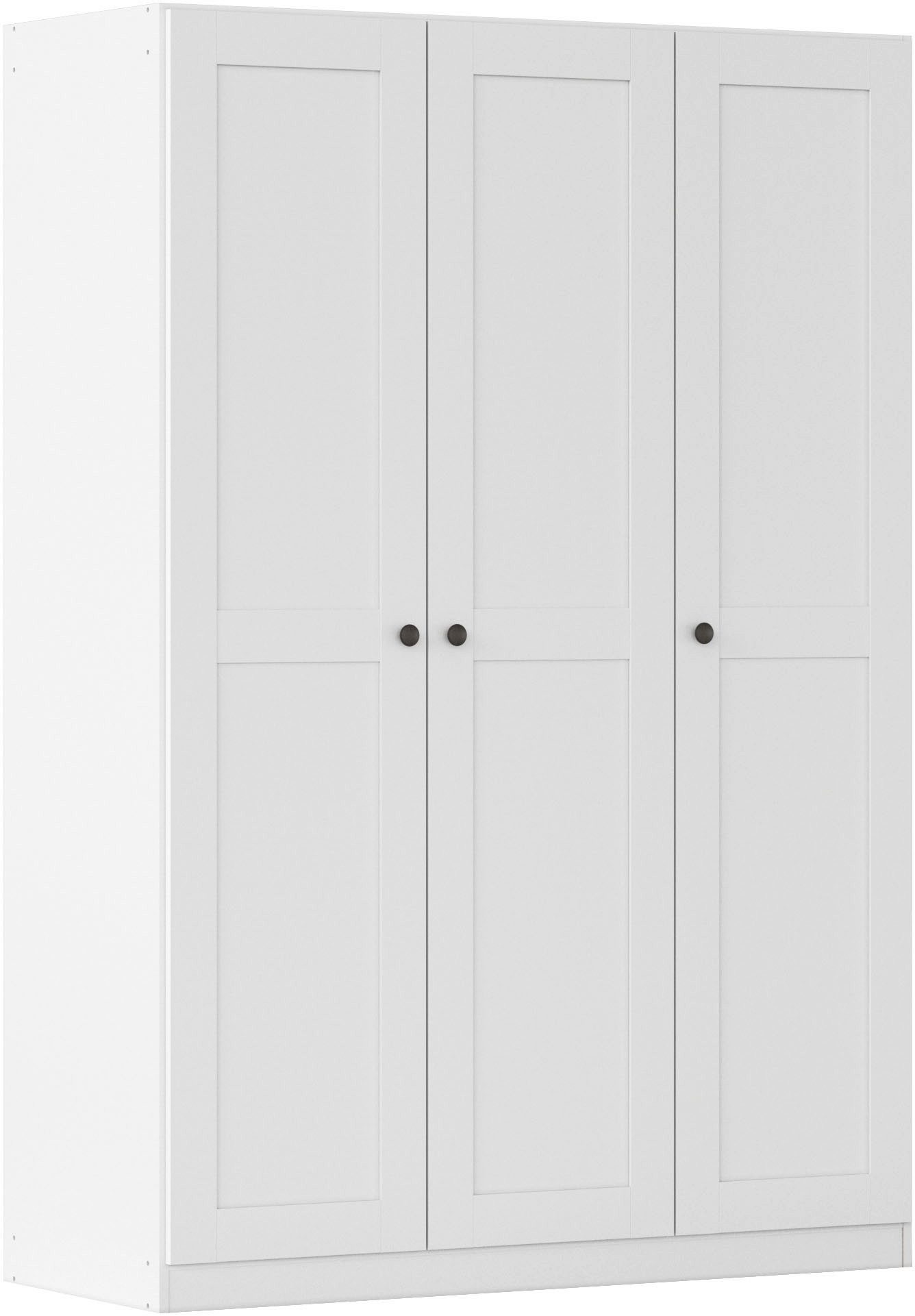 rauch Drehtürenschrank Kleiderschrank Schrank Garderobe Ankleide Schlafzimmerschrank YLVA (Breiten: 90/135/180 cm, Höhe 197 cm) skandinavischer Style mit Rahmenfront und Knopfgriffen MADE IN GERMANY