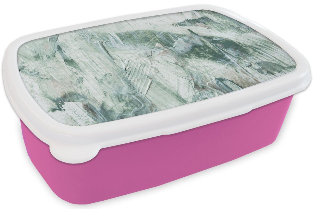 rosa (2-tlg), - - Erwachsene, Farbe Brotdose Gartendekoration Kunststoff, Kinder, Brotbox für Snackbox, Abstrakt, MuchoWow Kunststoff Mädchen, Lunchbox