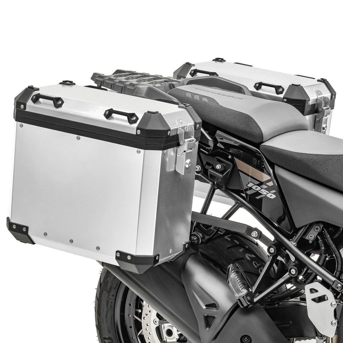 Bagtecs Kofferset Alu-Koffer + Kofferträger für BMW F 750 GS 18-23 GX38 silber
