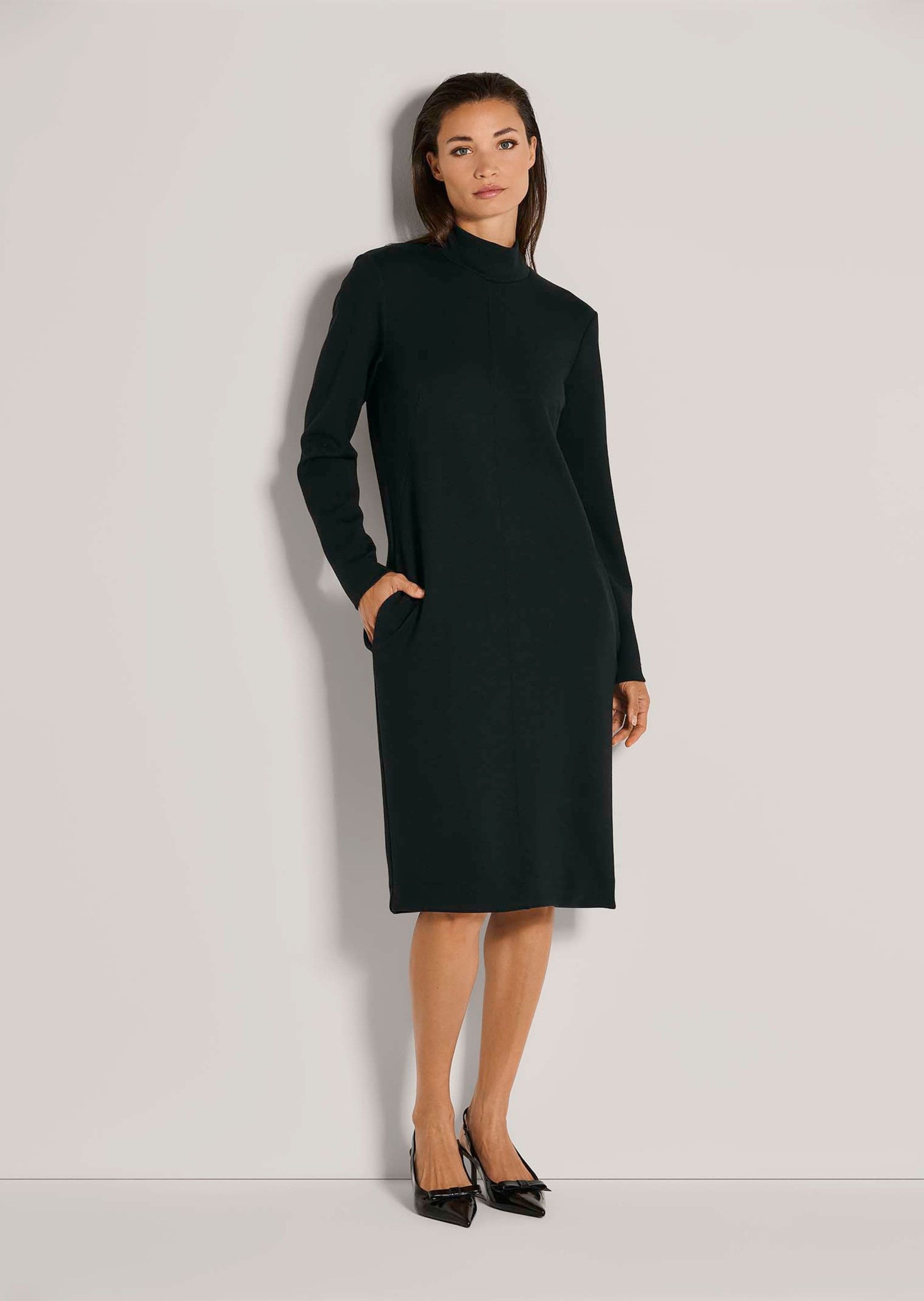 MADELEINE Midikleid Jersey-Kleid mit Stehkragen, Midilänge Kleid in figursc günstig online kaufen