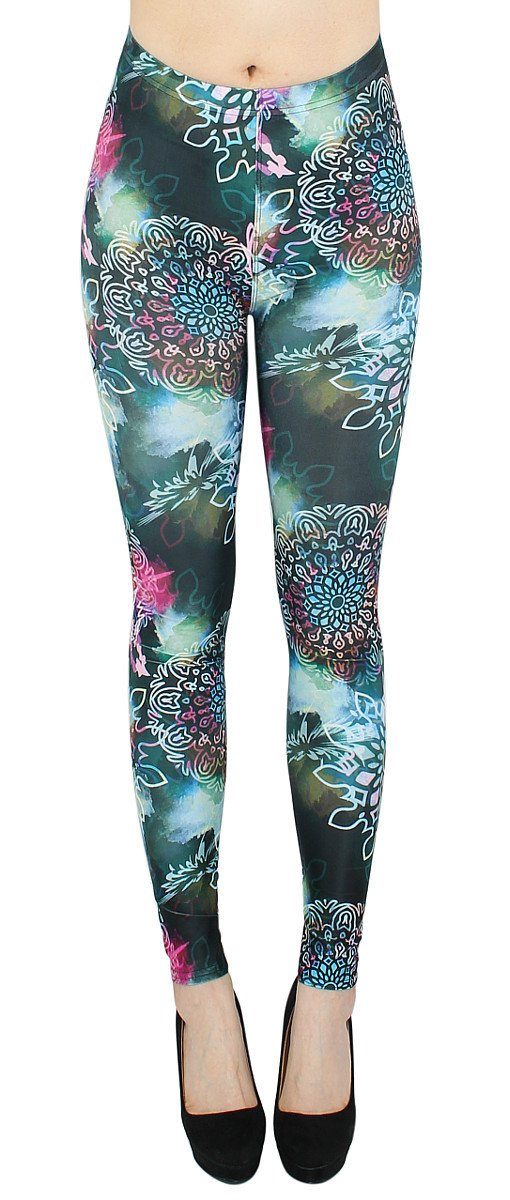 dy_mode Leggings Damen Leggings Sternen Muster Stars Print Fitnesshose Yoga Leggins mit elastischem Bund
