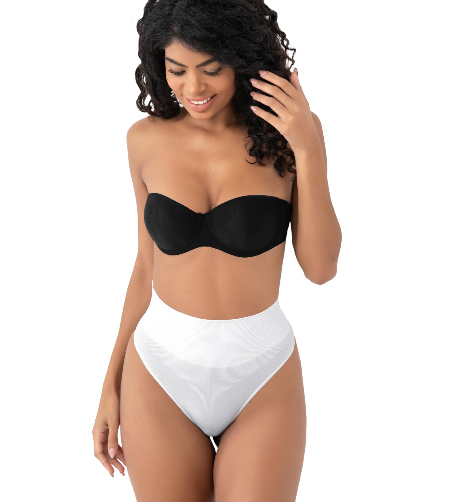 Formangel Miederslip formender High-Waist String mit Shaping-Bauchbund nahtlos & rutschfest (1-St) Bauchformung, nicht sichtbar unter Kleidung, String-Schnitt