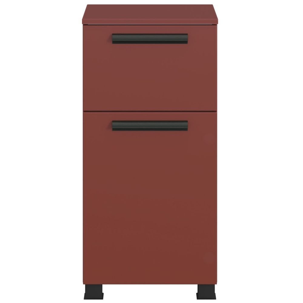 Lomadox Unterschrank ATELLA-03 in rot, 40 cm Breite, Schublade mit Softclose