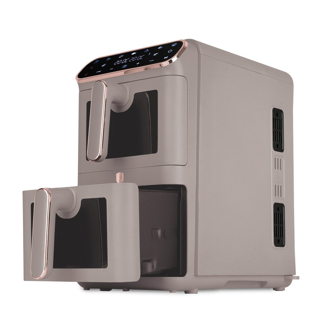 Berlinger Haus Heißluftfritteuse BH 9804, 2460 W, 11 L, XXXL, 2 x 5,5 L, Sichtfenster, 9 Programme, Touchdisplay