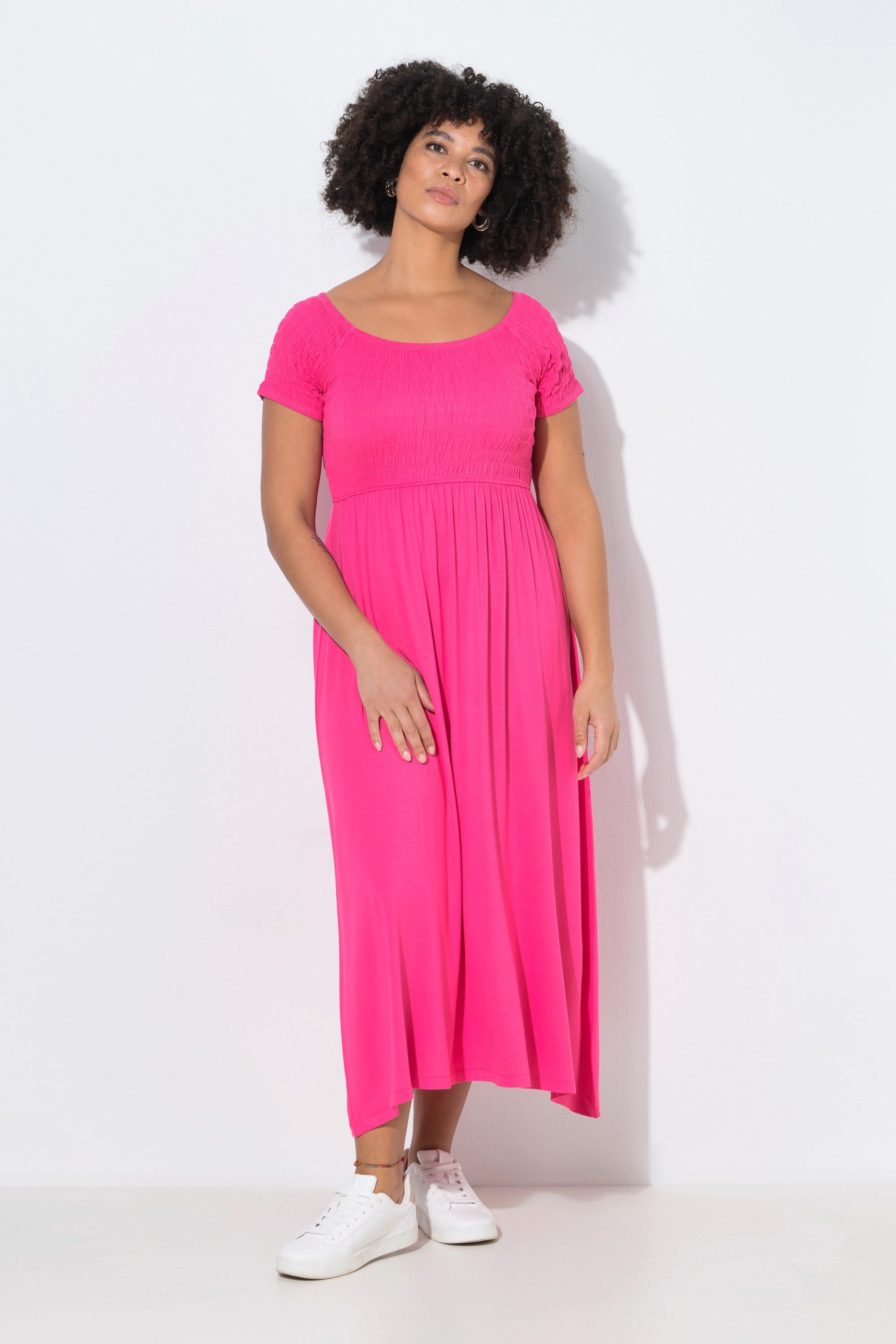 Angel of Style Maxikleid Maxikleid A-Linie Jersey gesmokte Büste
