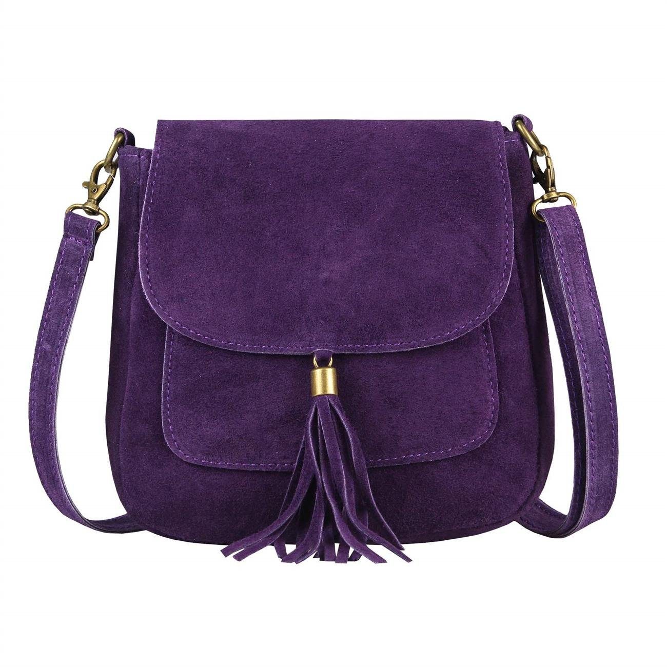 ITALYSHOP24 Schultertasche Made in Italy Damen Leder Tasche CrossOver, als Schultertasche, CrossBody, Umhängetasche tragbar