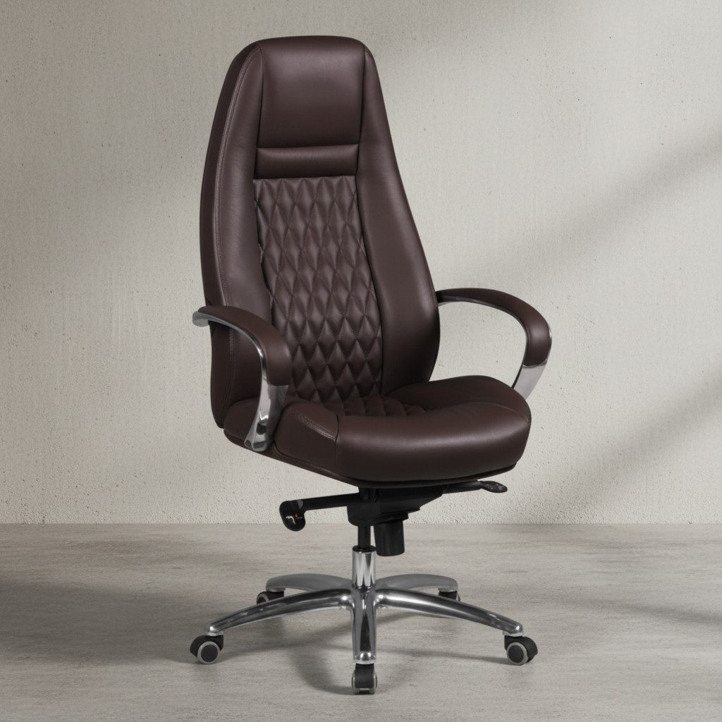 KADIMA DESIGN Chefsessel Premium-Bürostuhl MADRID - Echtleder für bequemes Arbeiten (Armlehnen, Wippmechanik, Multiblock-Mechanik)