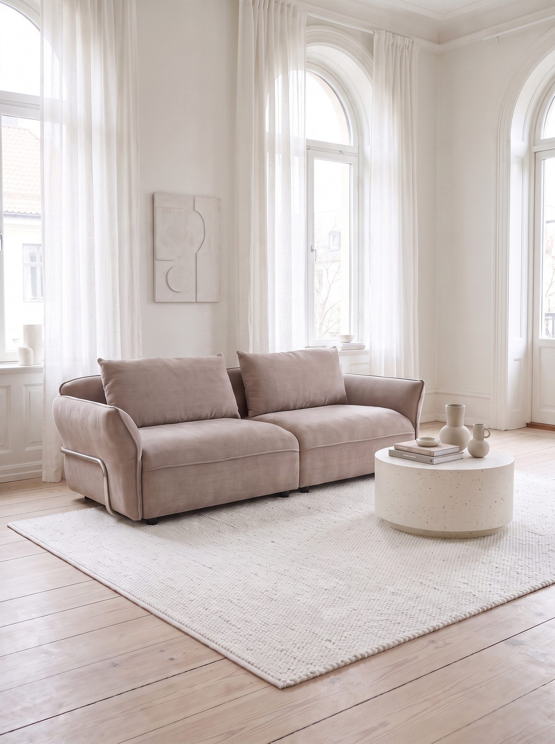 faee Chaiselongue Lysa, Stoff, mit verchromtem Metallelement
