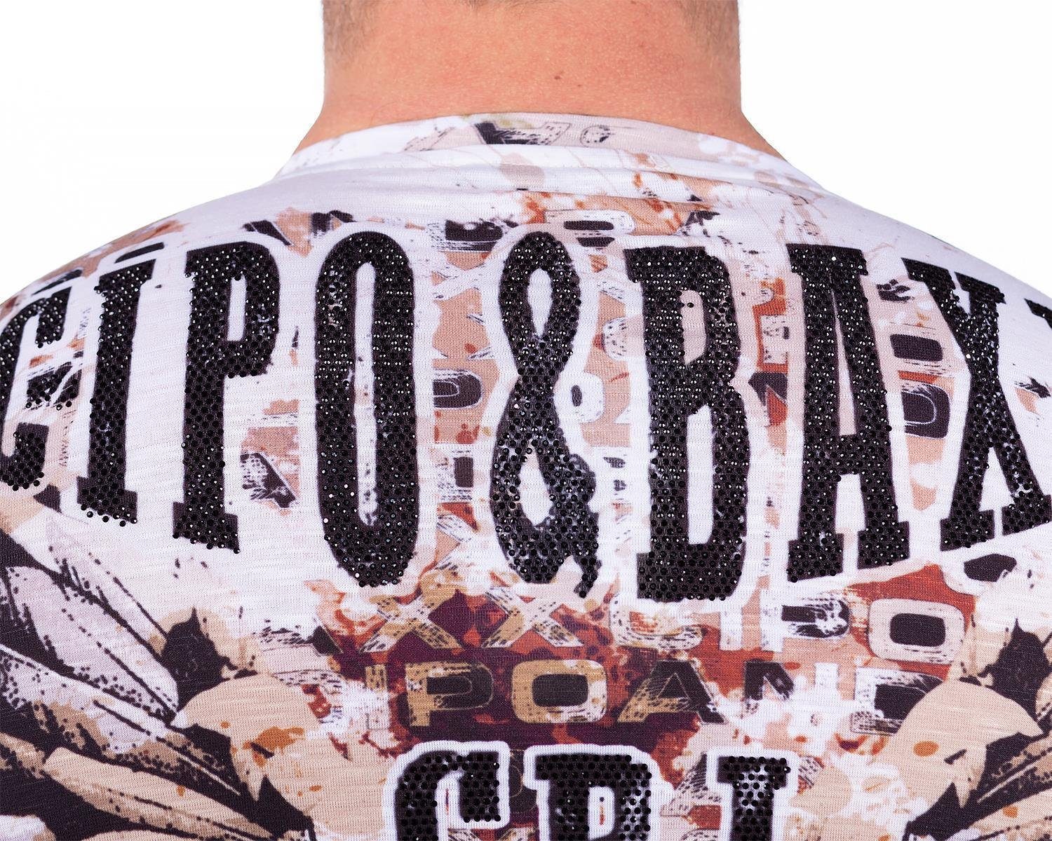 Cipo & Baxx Longsleeve Herren Longsleeve BA-CL494 Markenschriftzug auf der Brust