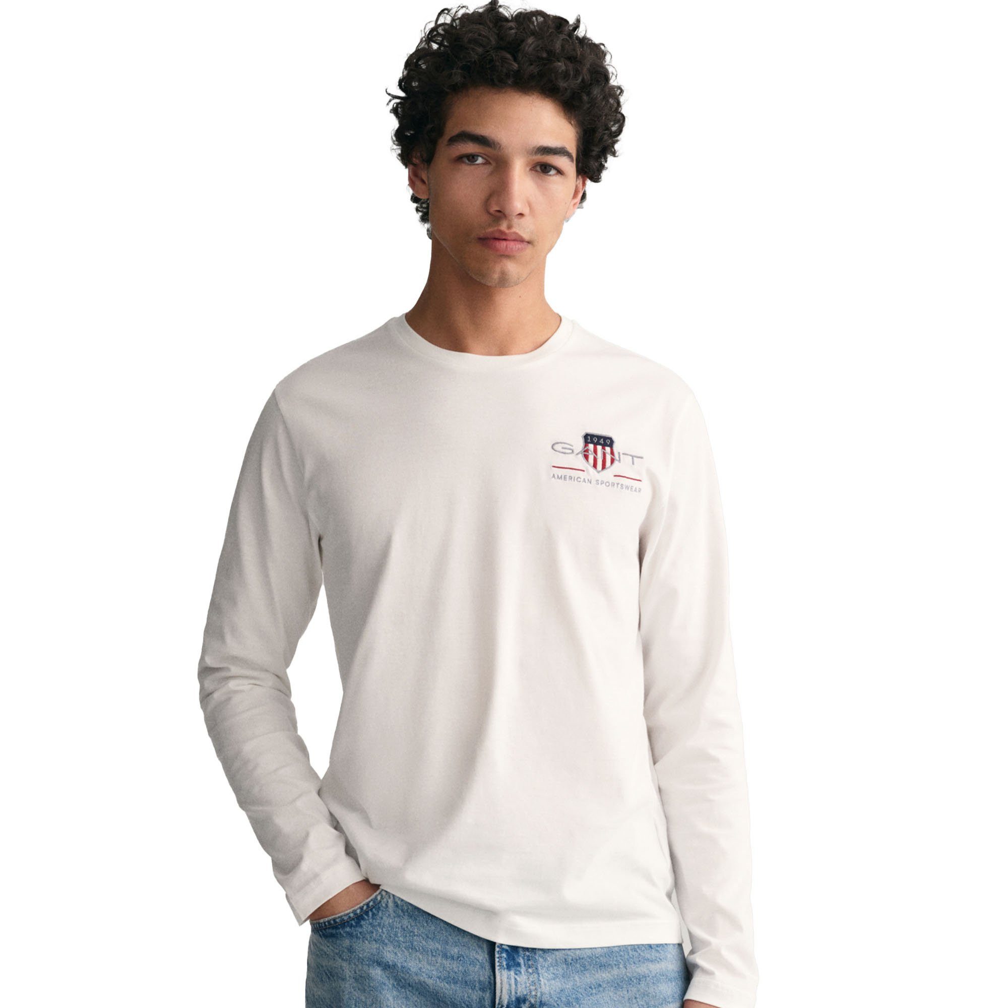 Gant T-Shirt Herren Longsleeve 1er Pack Baumwolle (Packung, 1er Pack) günstig online kaufen