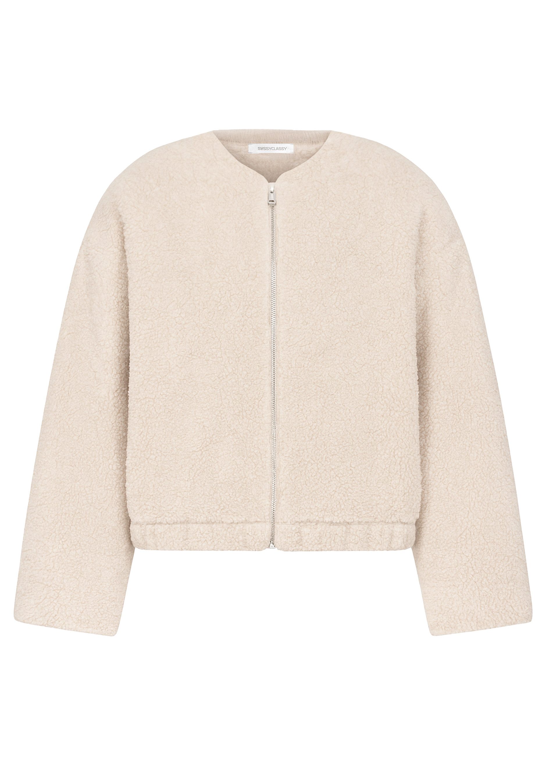 SASSYCLASSY Blusenjacke Bomberjacke aus Teddyfell für Damen Kuschelige Jack günstig online kaufen