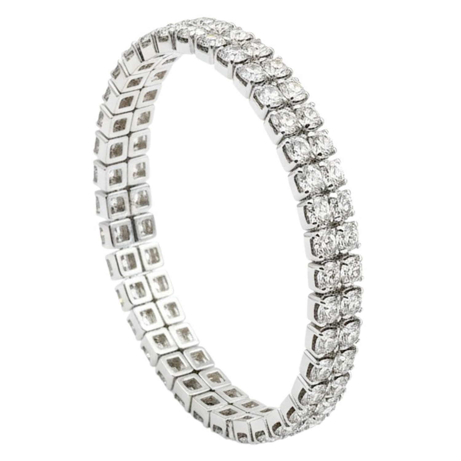 KARMA Armband Damen Strass dehnbar Silber 0,7 cm od. 3,5 cm (Strassarmband Strassschmuck), modern Damenarmband Schmuck für Frauen