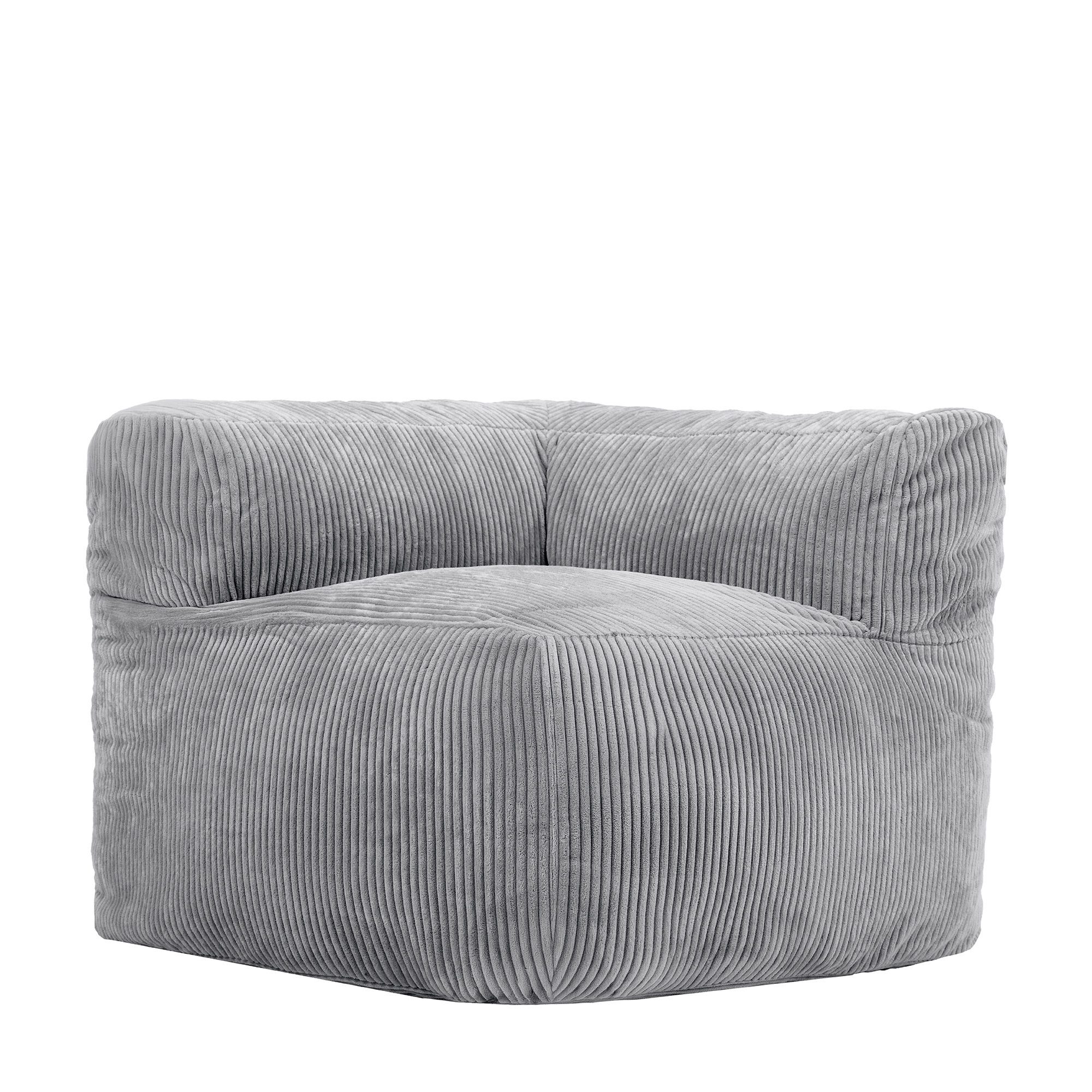 icon Sitzsack Modulares Ecksessel aus Cord Flauschig „Zen“, Schaumstoff Füllung, für Wohnzimmer, für Schlafzimmer
