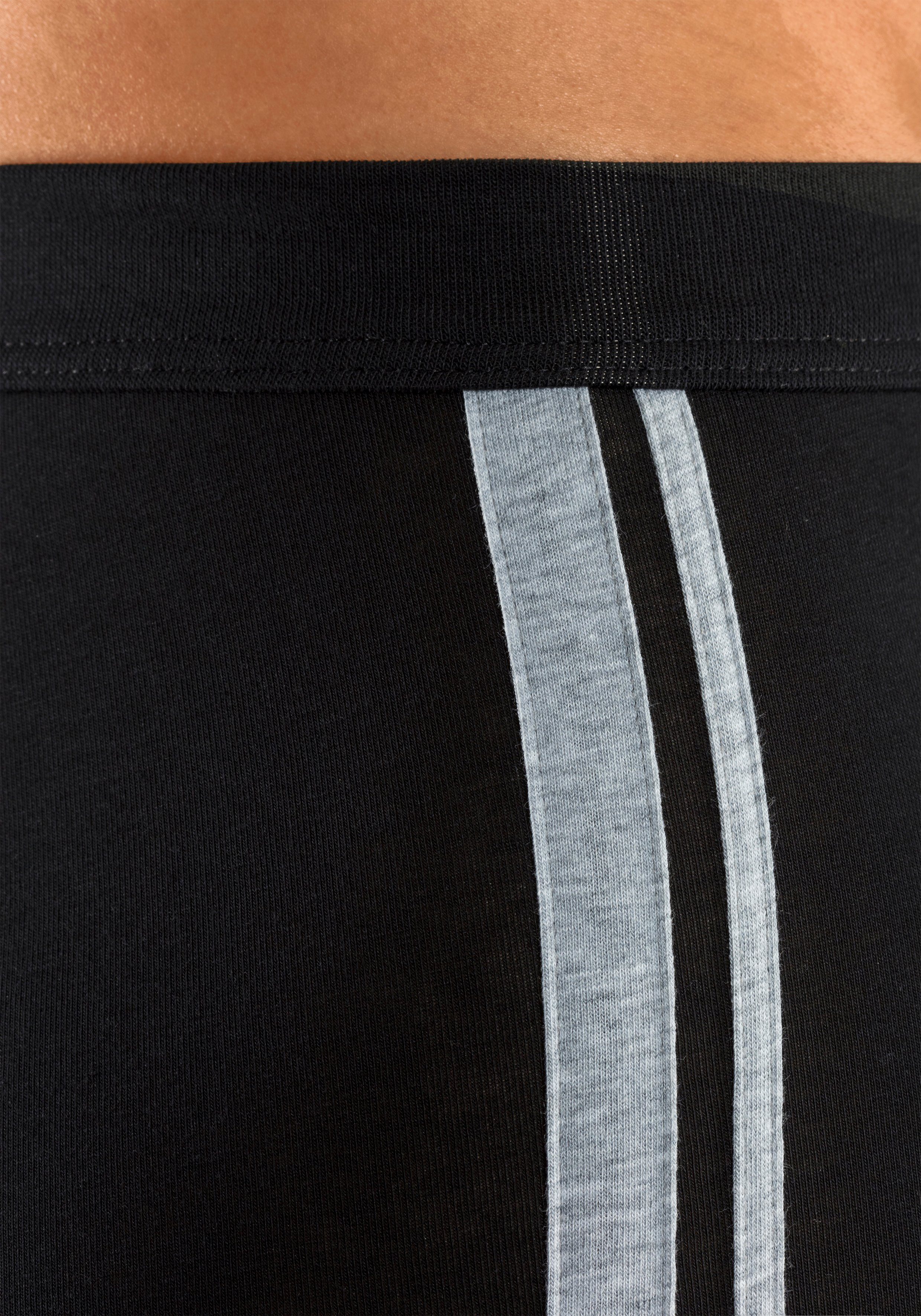 kontrastreichen (3er-Pack) Streifen navy, Schiesser mit Boxer schwarz, grau-meliert