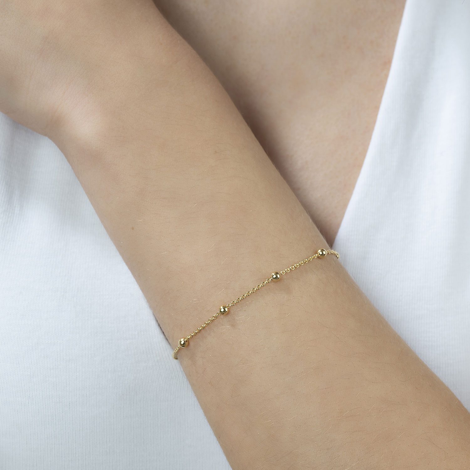 Materia Armband Kugelarmband vergoldet SA-88-Gold, 925 Sterling Silber, grö günstig online kaufen