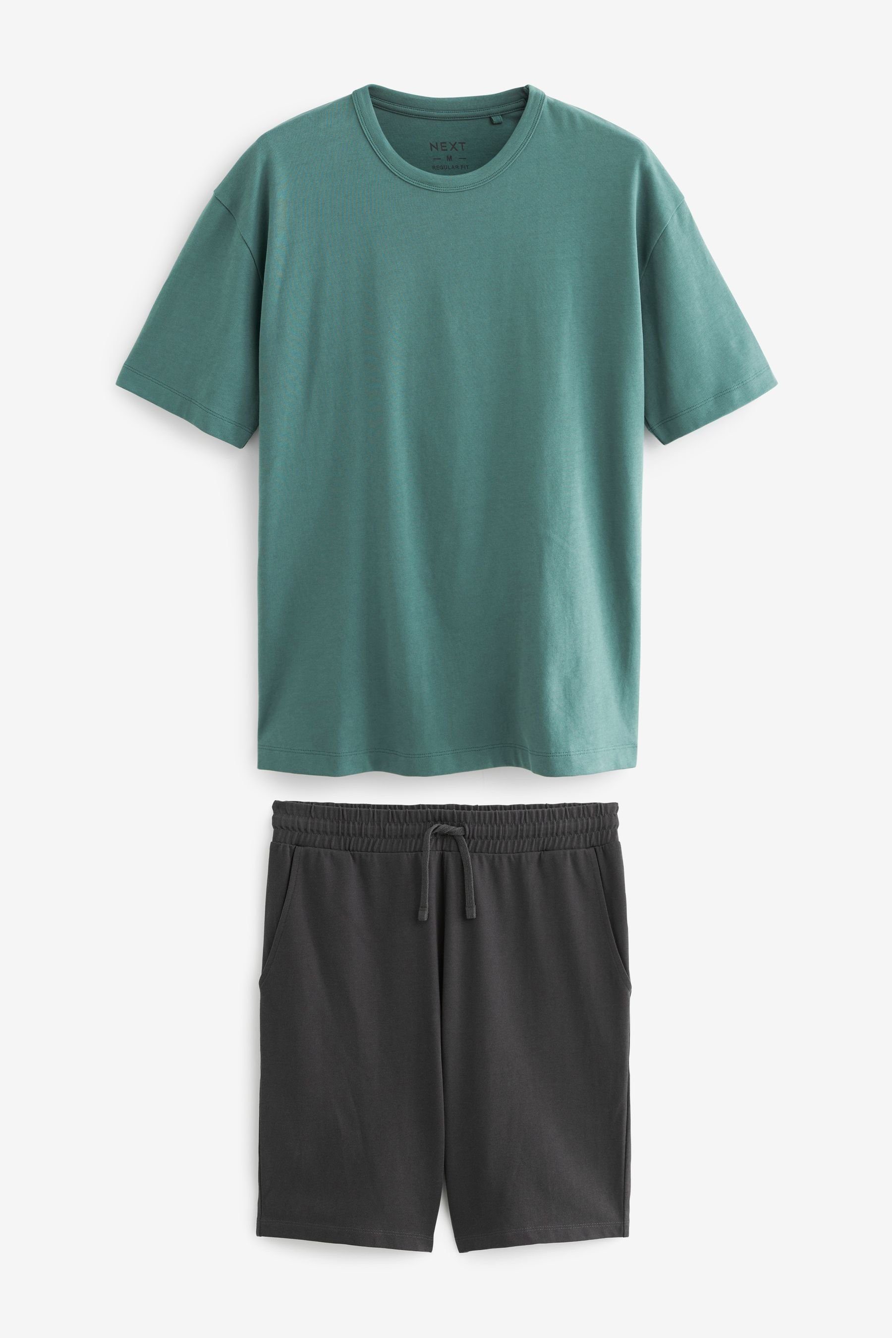 Next Pyjama Schlafanzug im Relaxed Fit (2 tlg) Green/Grey