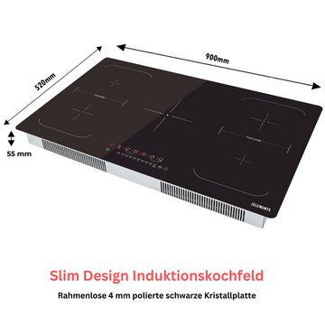 KB Elements Induktions-Kochfeld ELK106PF, 5 Fach Kochfeld Flex 10200 Watt, Powerbooster, Sensor Steuerung, 90 cm