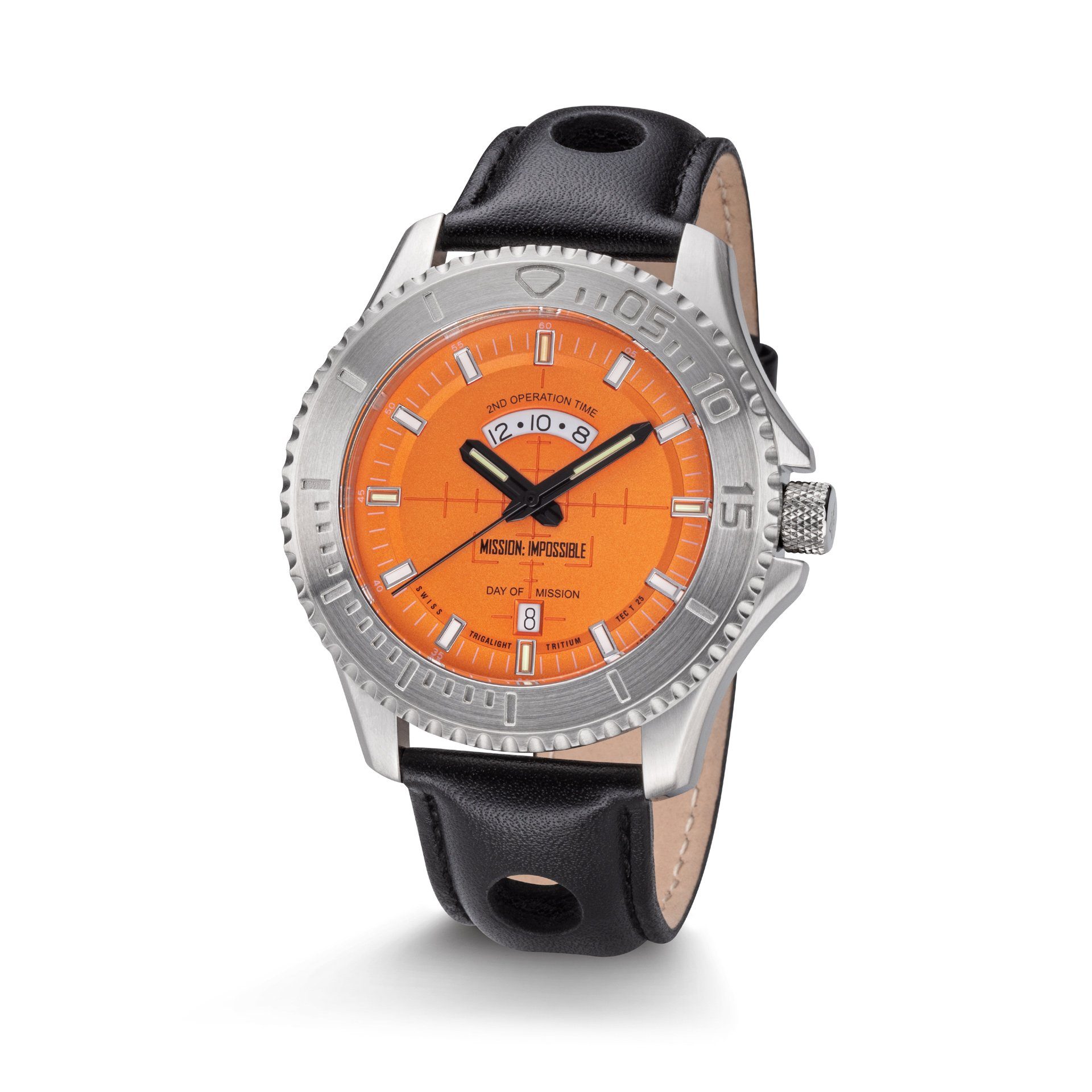 Quarzuhr Mission Impossible Armbanduhr H3 Tritium, m. Lederband