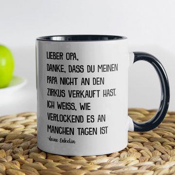 22Feels Tasse Opa Geschenk von Enkelin Geburtstag Grossvater Kaffeetasse Mann Rente, Keramik, Made in Germany, Spülmaschinenfest, Zweifarbig