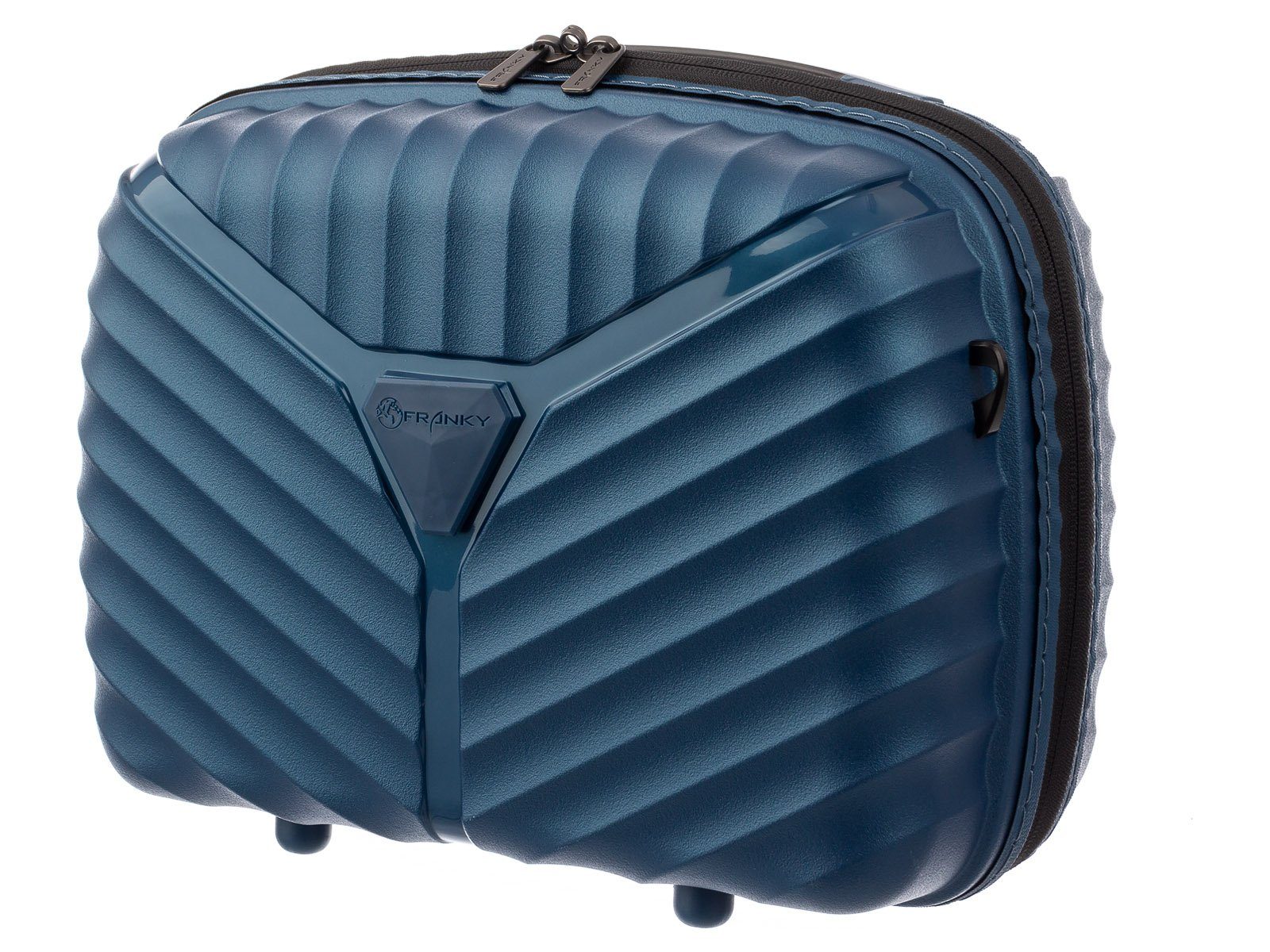 (1-tlg) blue PP13 Beautycase Beautycase Handgepäck metallic mit Aufsteckfunktion Franky Hartschale