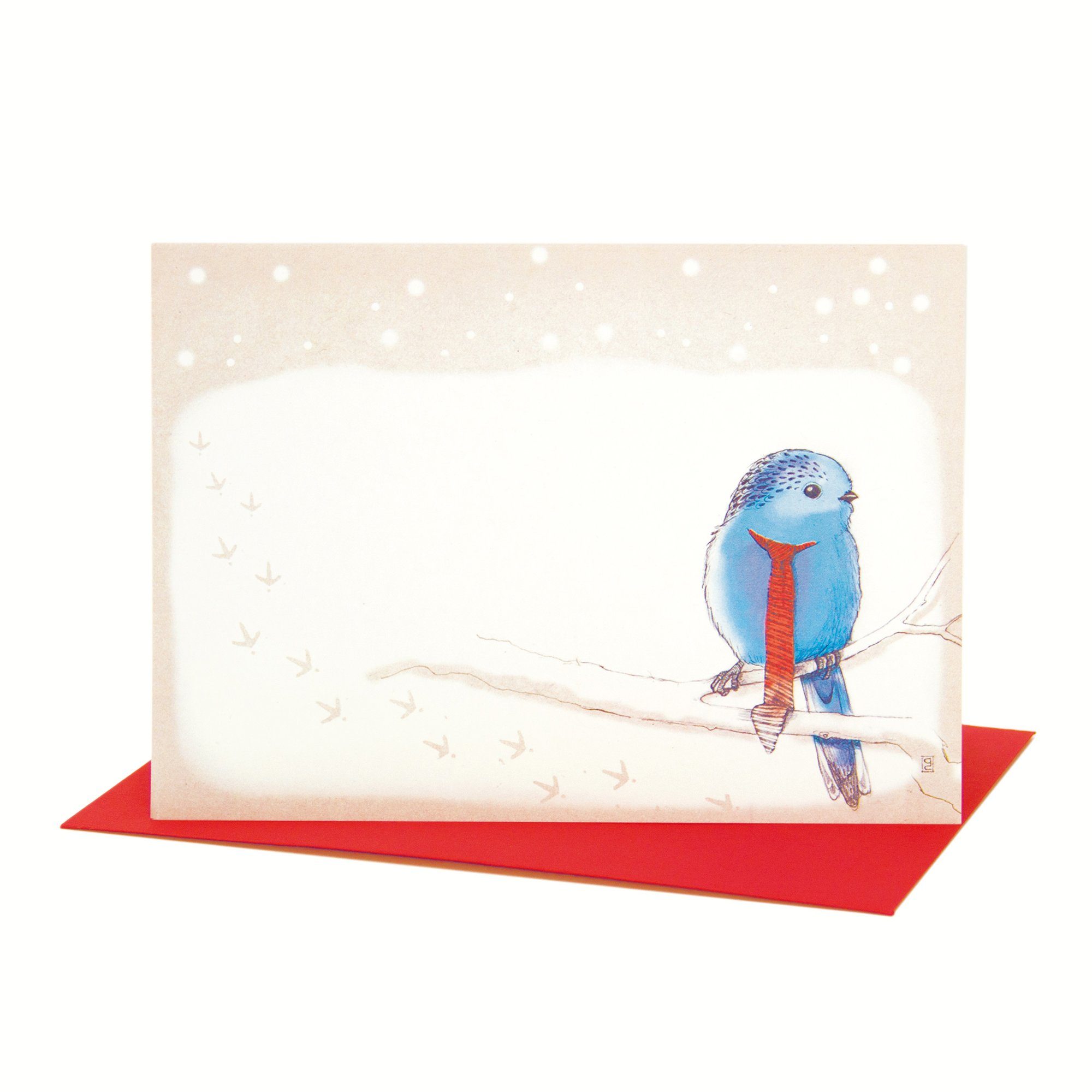Schnee Grußkarte im & Vogel Grußkarten rot Bow Hummingbird
