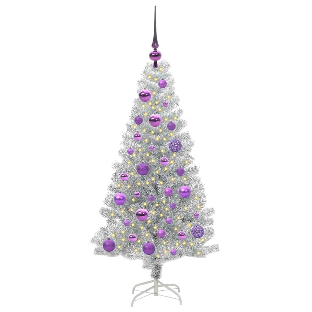 vidaXL Künstlicher Weihnachtsbaum Weihnachtsbaum Silber 120 cm PET