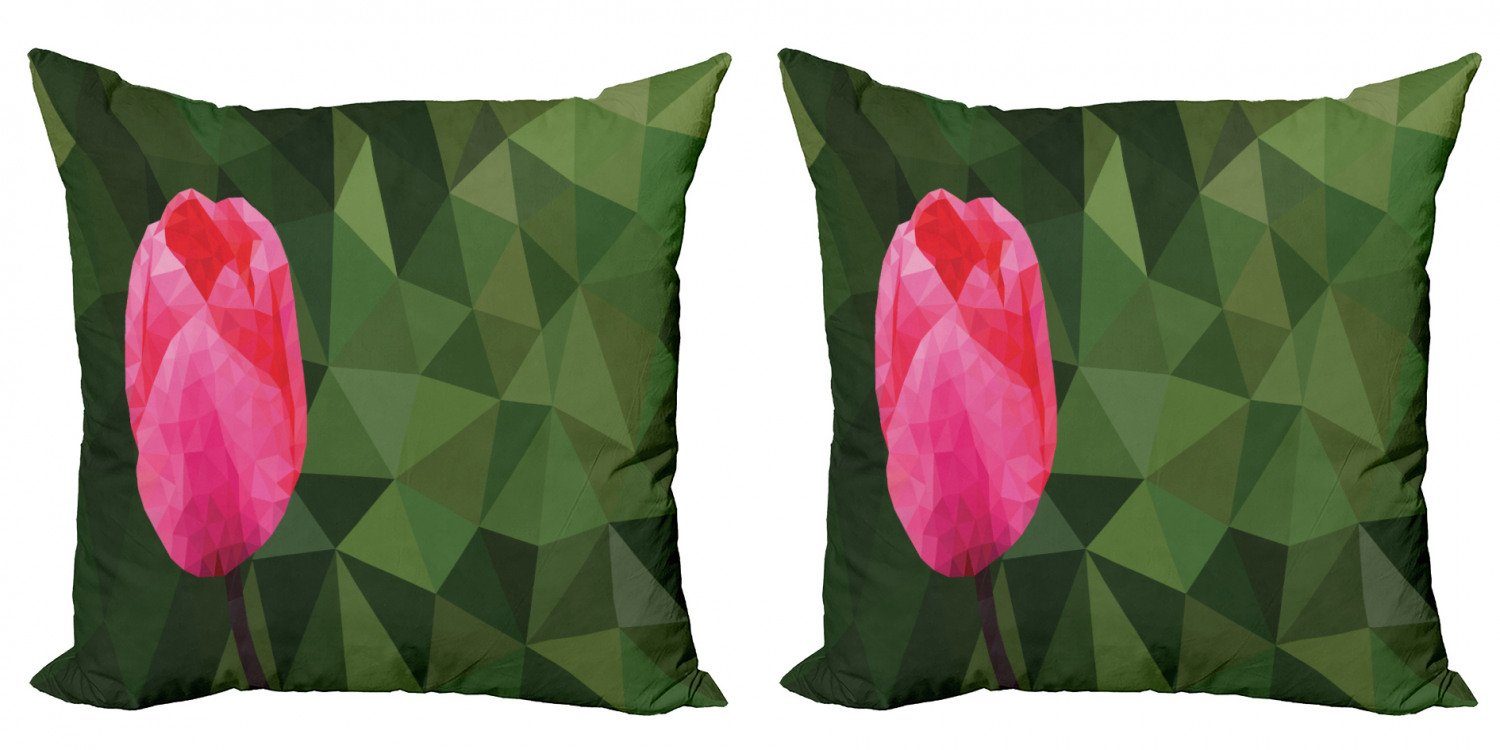auf Abakuhaus (2 Stück), Geometrische Doppelseitiger Polygonen Modern Tulpe Kissenbezüge Accent Mosaik Digitaldruck,