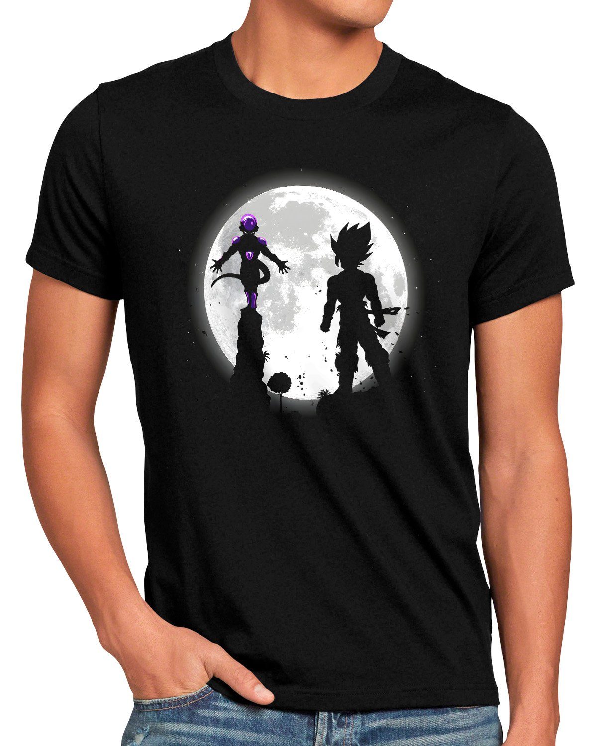 style3 Print-Shirt Herren T-Shirt Moonlight Battle super dragonball z gt songoku breakers the kakarot