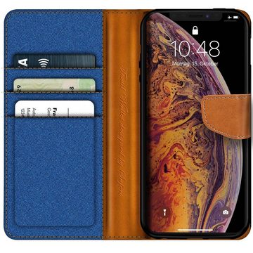 CoolGadget Handyhülle Denim Schutzhülle Flip Case für Apple iPhone X / XS 5,8 Zoll, Book Cover Handy Tasche Hülle für iPhone XS Klapphülle